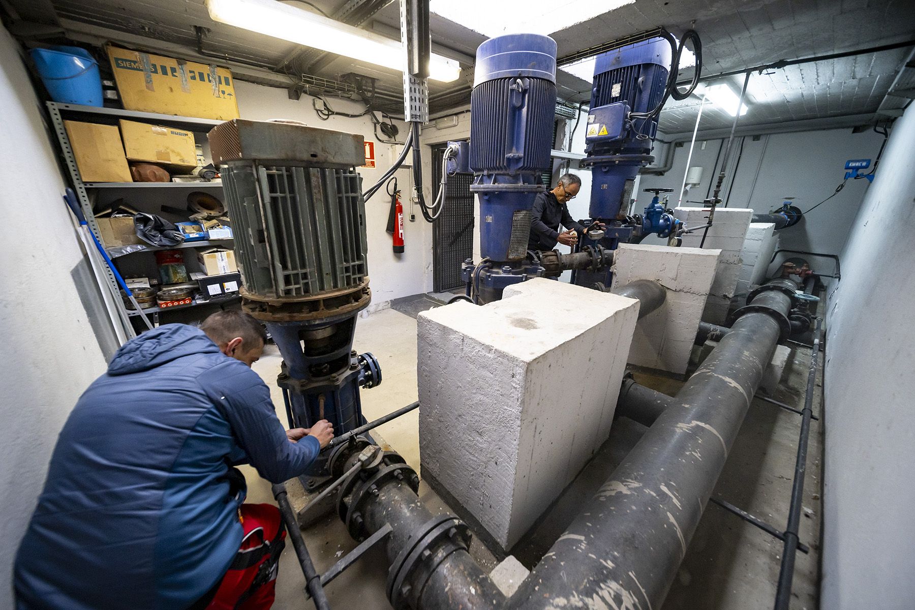 Estat actual de l’estació de bombeig d’aigua potable de l’Estadi Comunal.