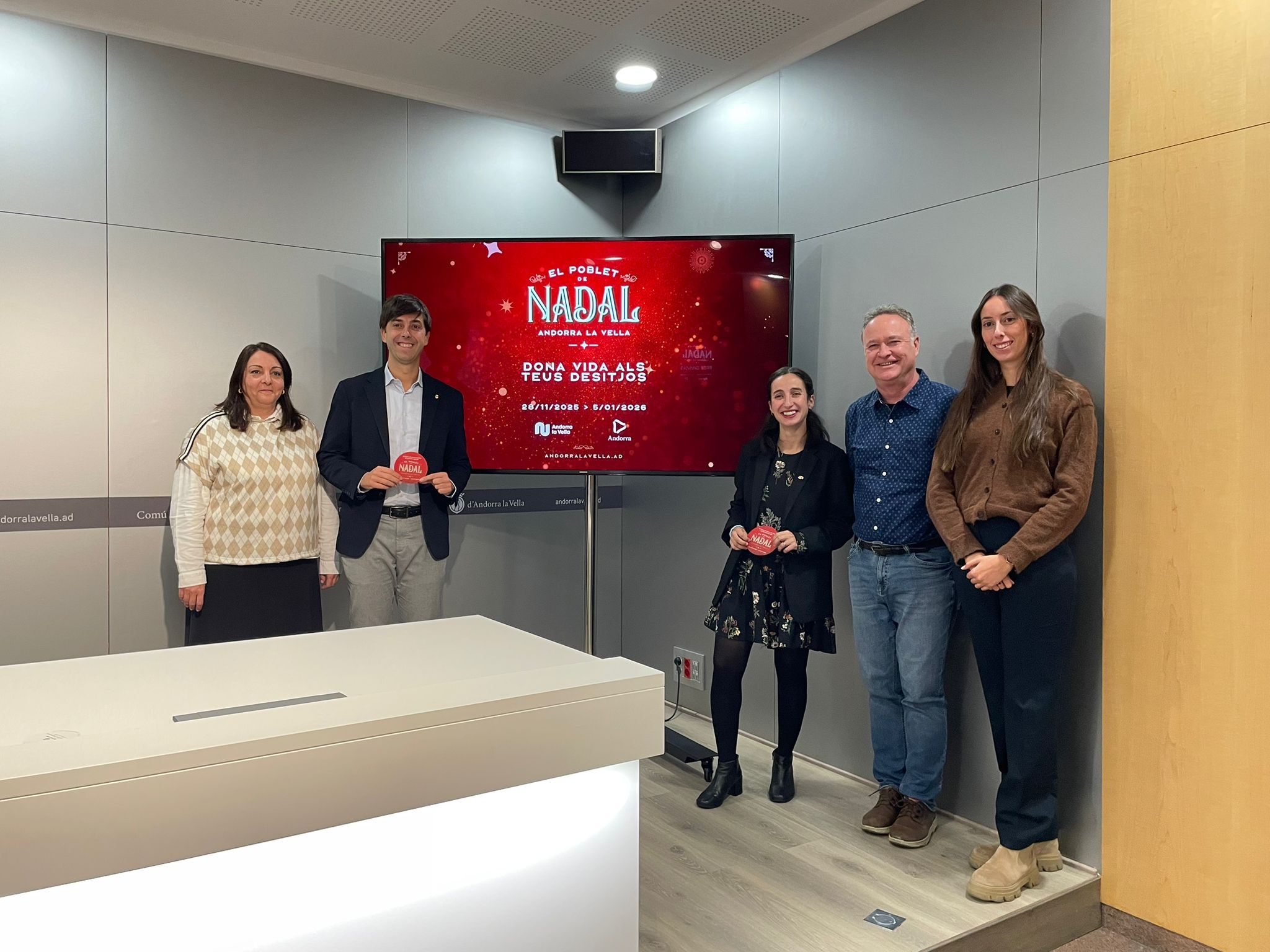 L’equip del comú que ha coordinat els preparatius del Poblet de Nadal.