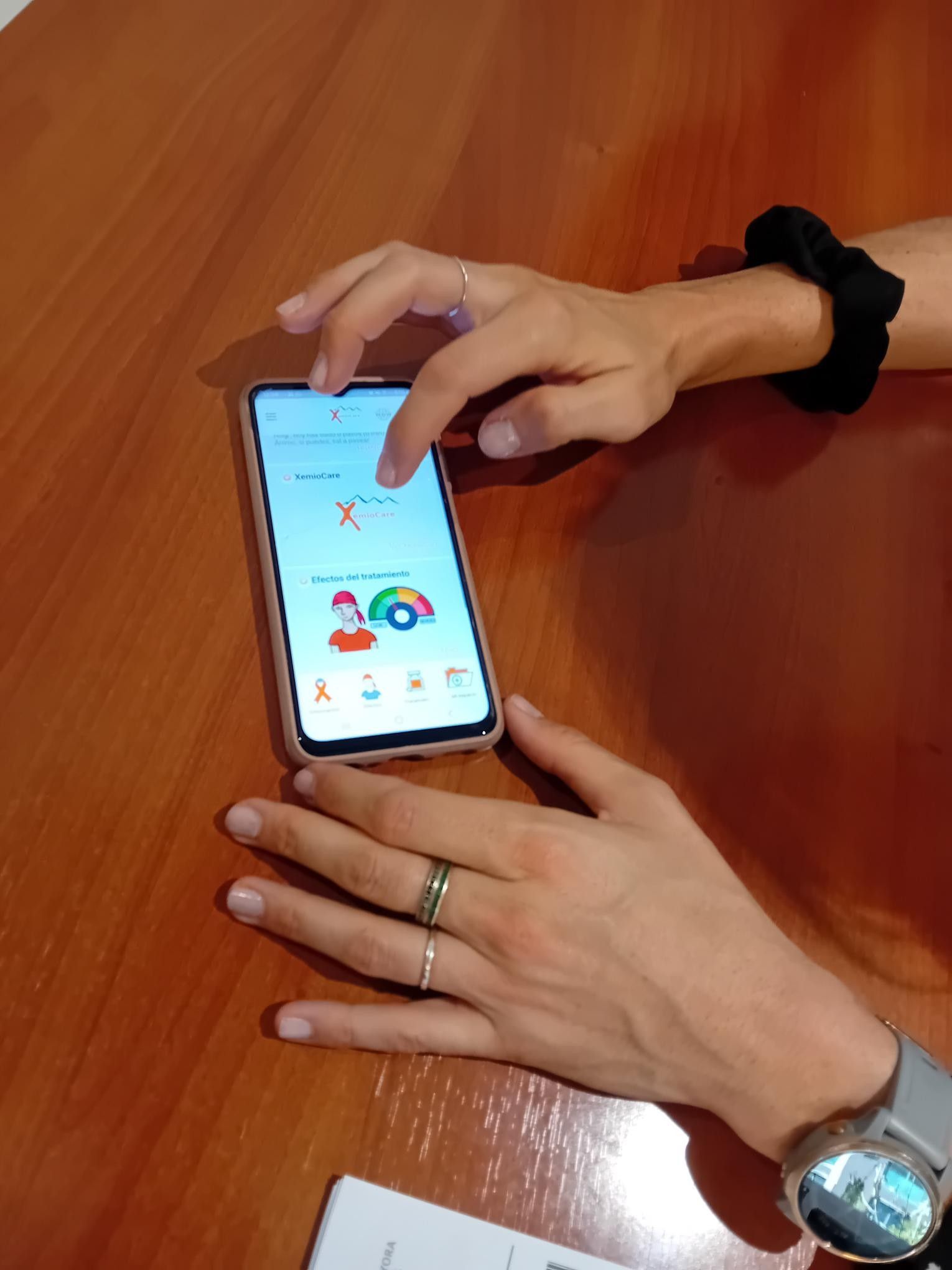 Vista de l'aplicació mòbil Xemio Care.