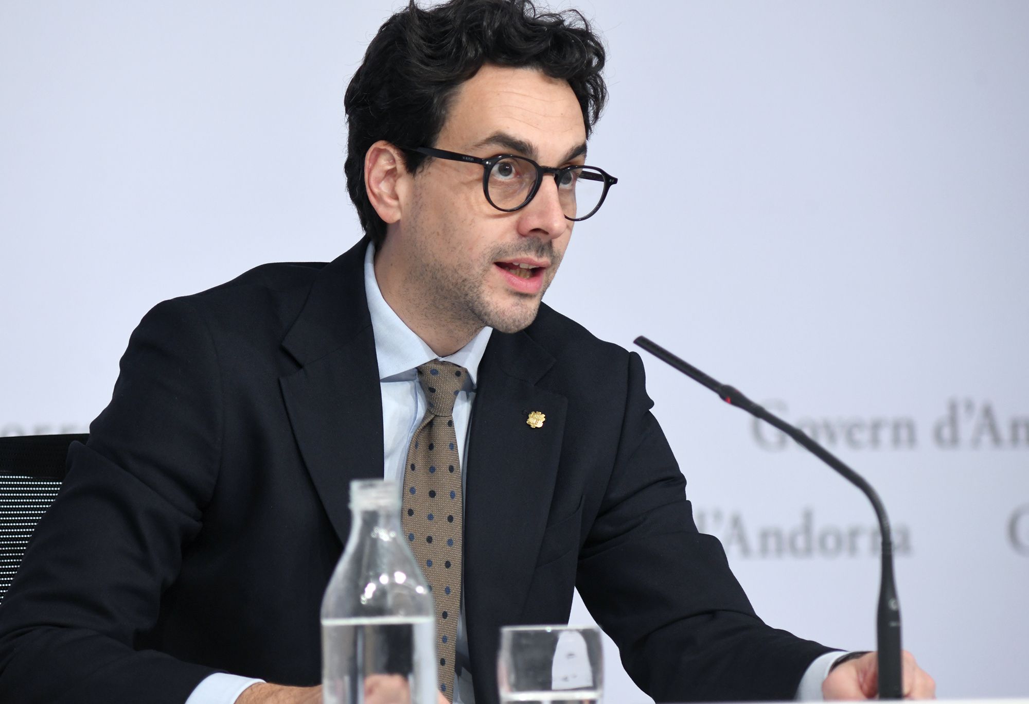 Guillem Casal, durant la roda de premsa. Guillem Casal, durant la roda de premsa.