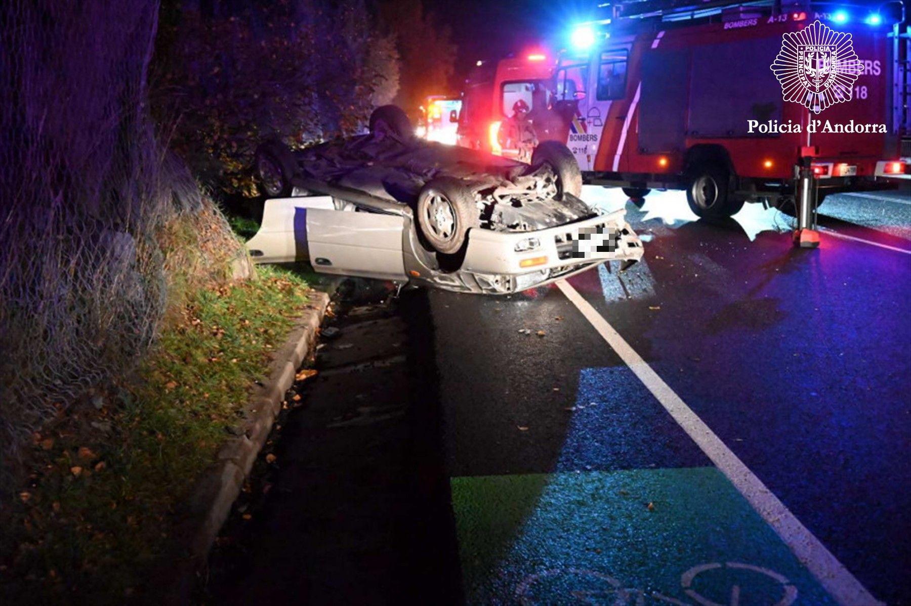 Imatge del vehicle accidentat la nit del dijous. Imatge del vehicle accidentat la nit del dijous.