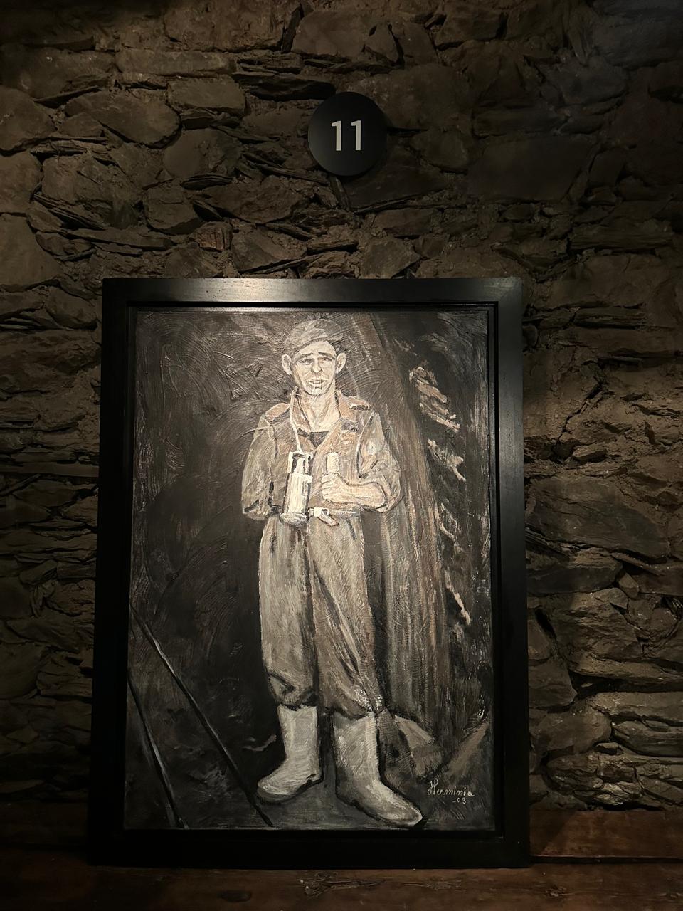 Un quadre que reprodueix un miner. Un quadre que reprodueix un miner.