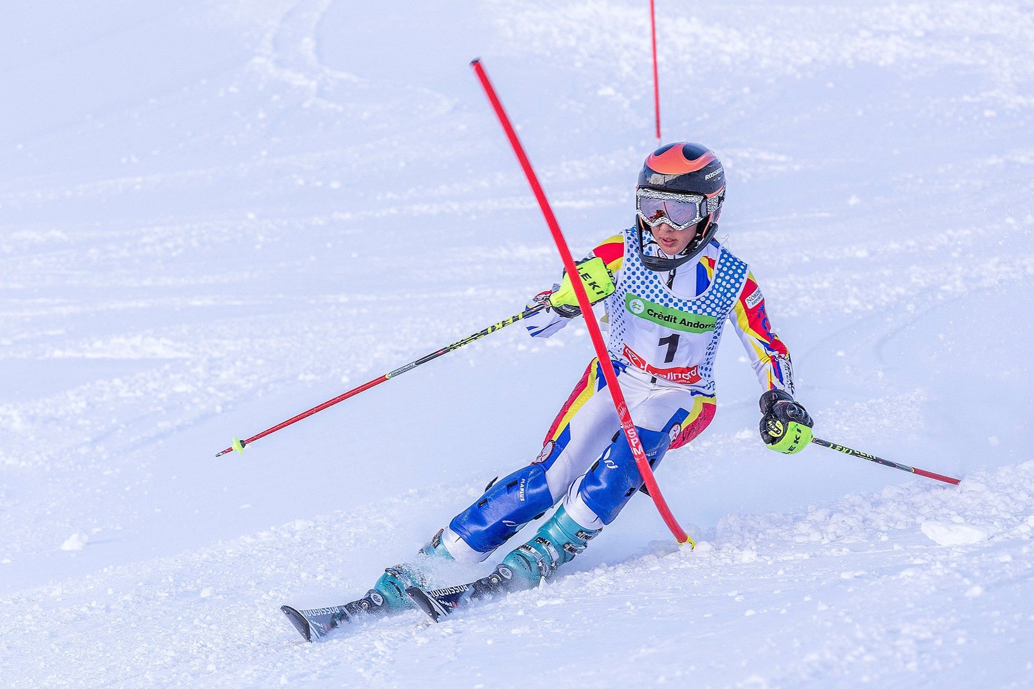L'esquiadora Cande Moreno, fa uns anys al Trofeu Borrufa.