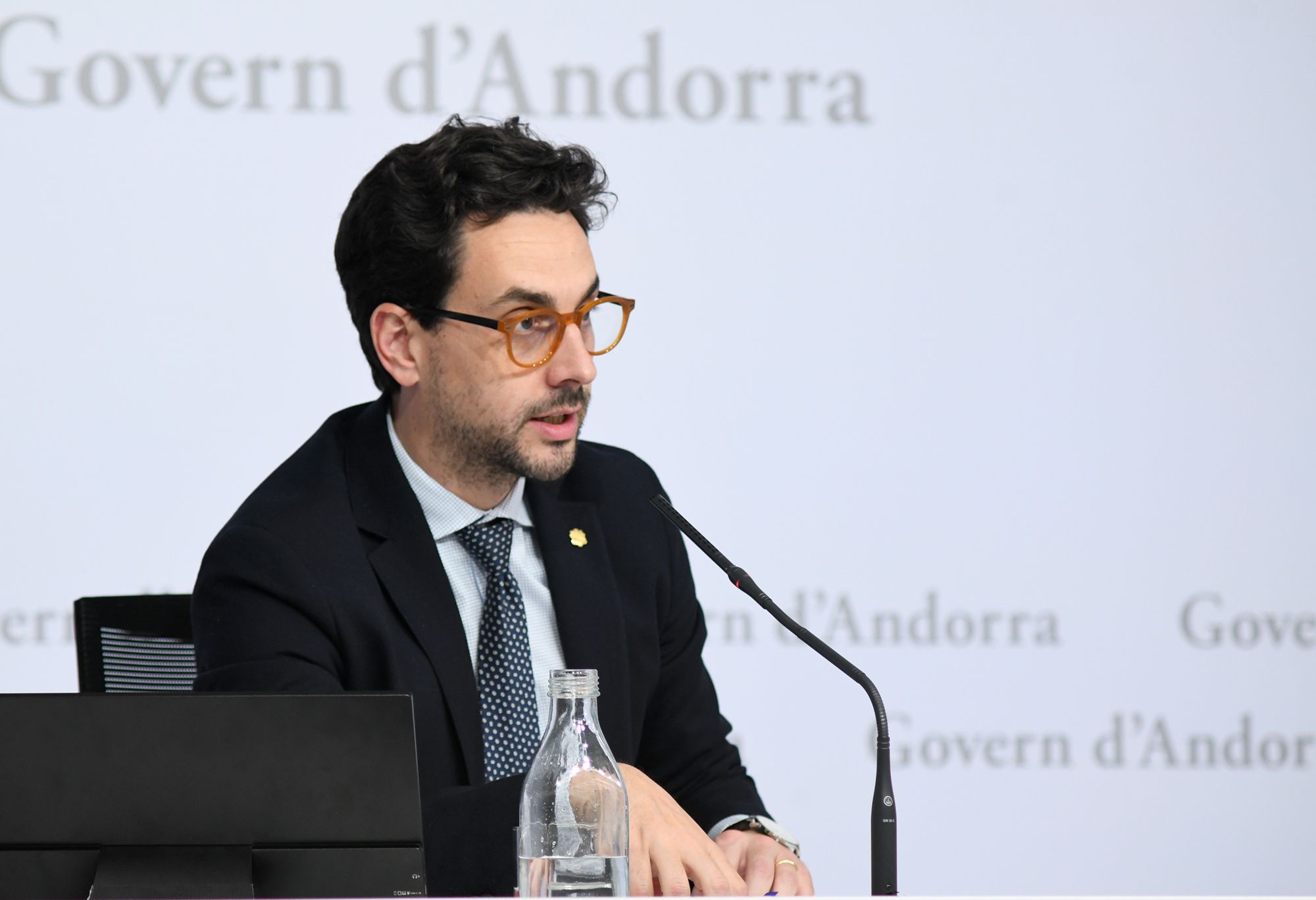 Guillem Casal durant la roda de premsa posterior al consell de ministres. Guillem Casal durant la roda de premsa posterior al consell de ministres.