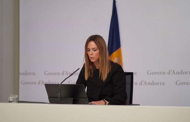 La secretària d’Estat d’Igualtat i Participació Ciutadana, Mariona Cadena, durant la roda de premsa.