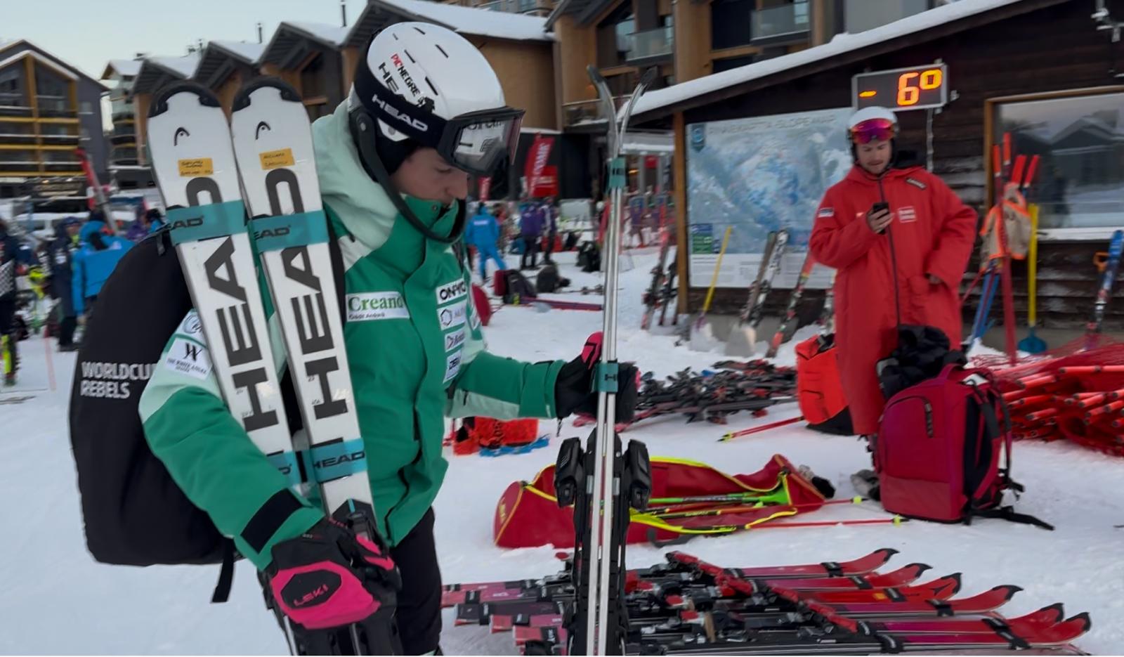 Bartumeu Gabriel, a Levi abans del seu entrenament previ a la cursa. Bartumeu Gabriel, a Levi abans del seu entrenament previ a la cursa.