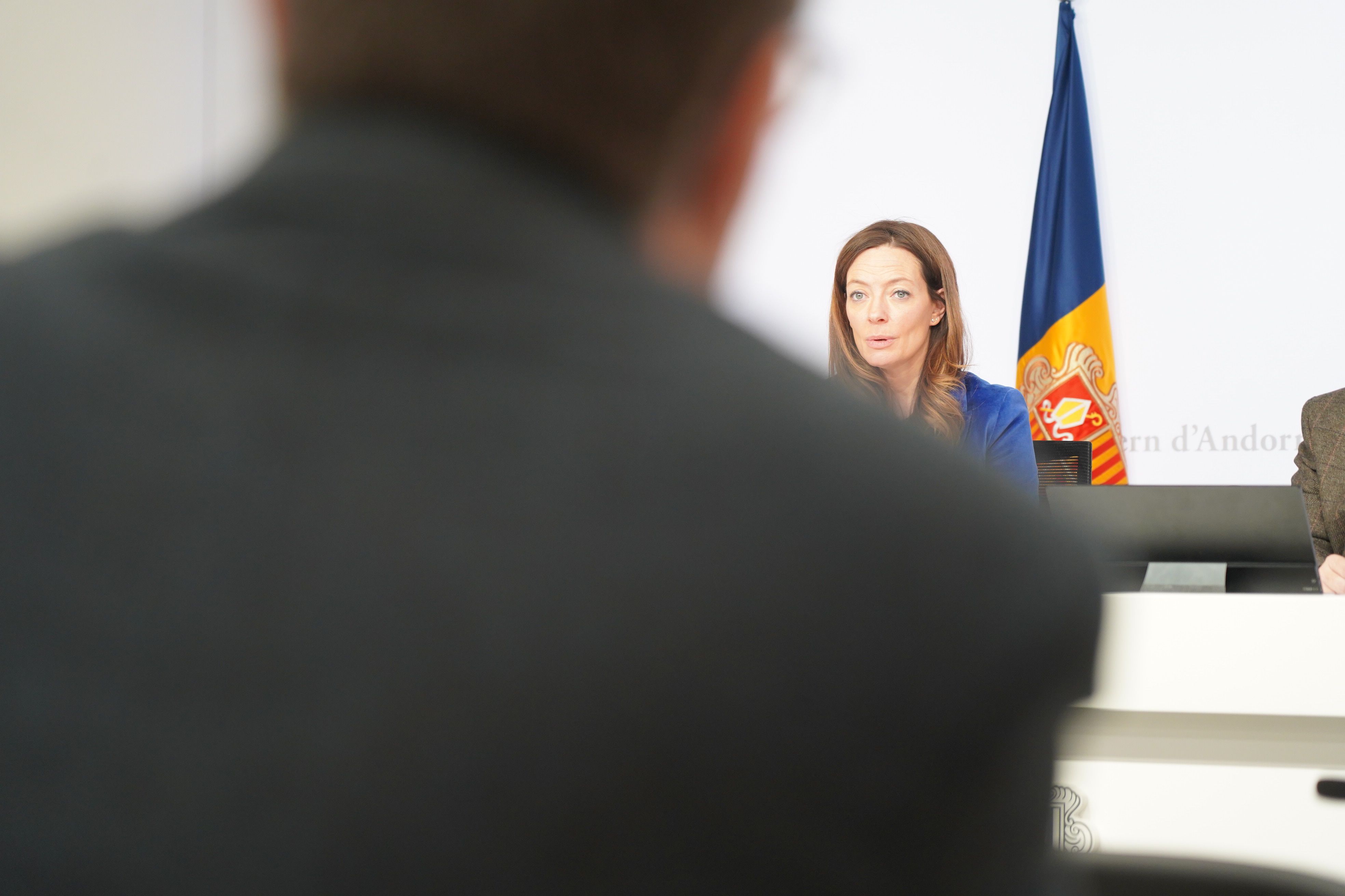 Helena Mas donant explicacions en la compareixença d'aquest migdia.