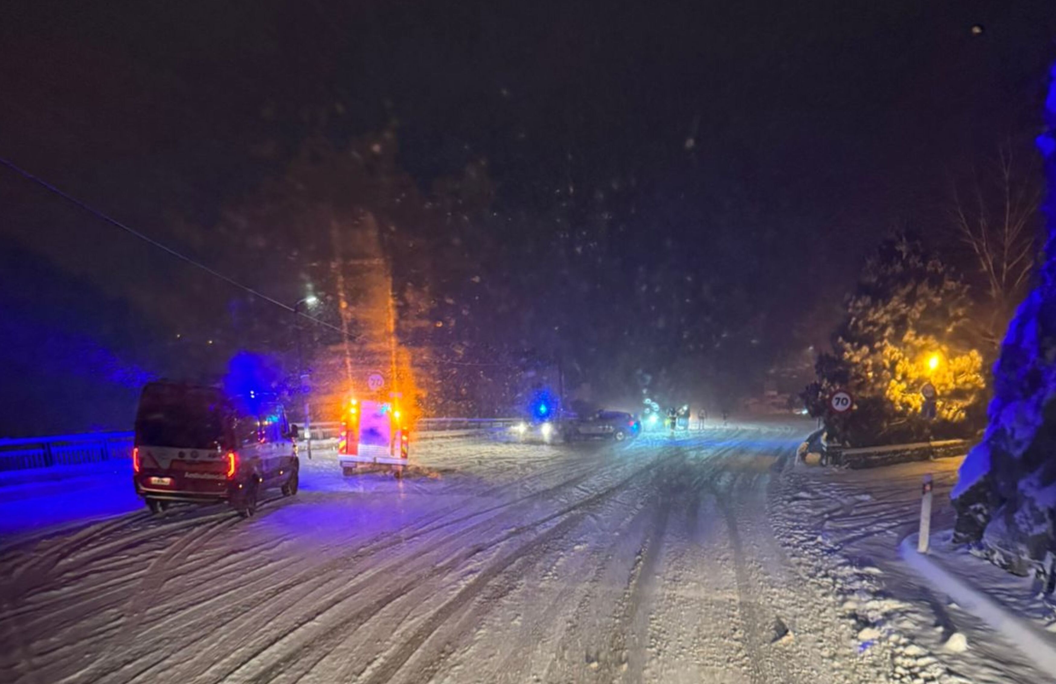 Accident a la CG2, a l'altura del cementiri de Mereig.