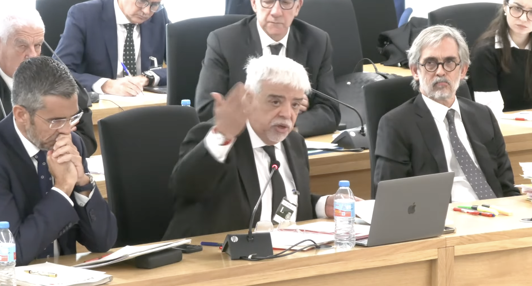 Advocats de la família Pujol durant la sessió d'aquest dilluns.