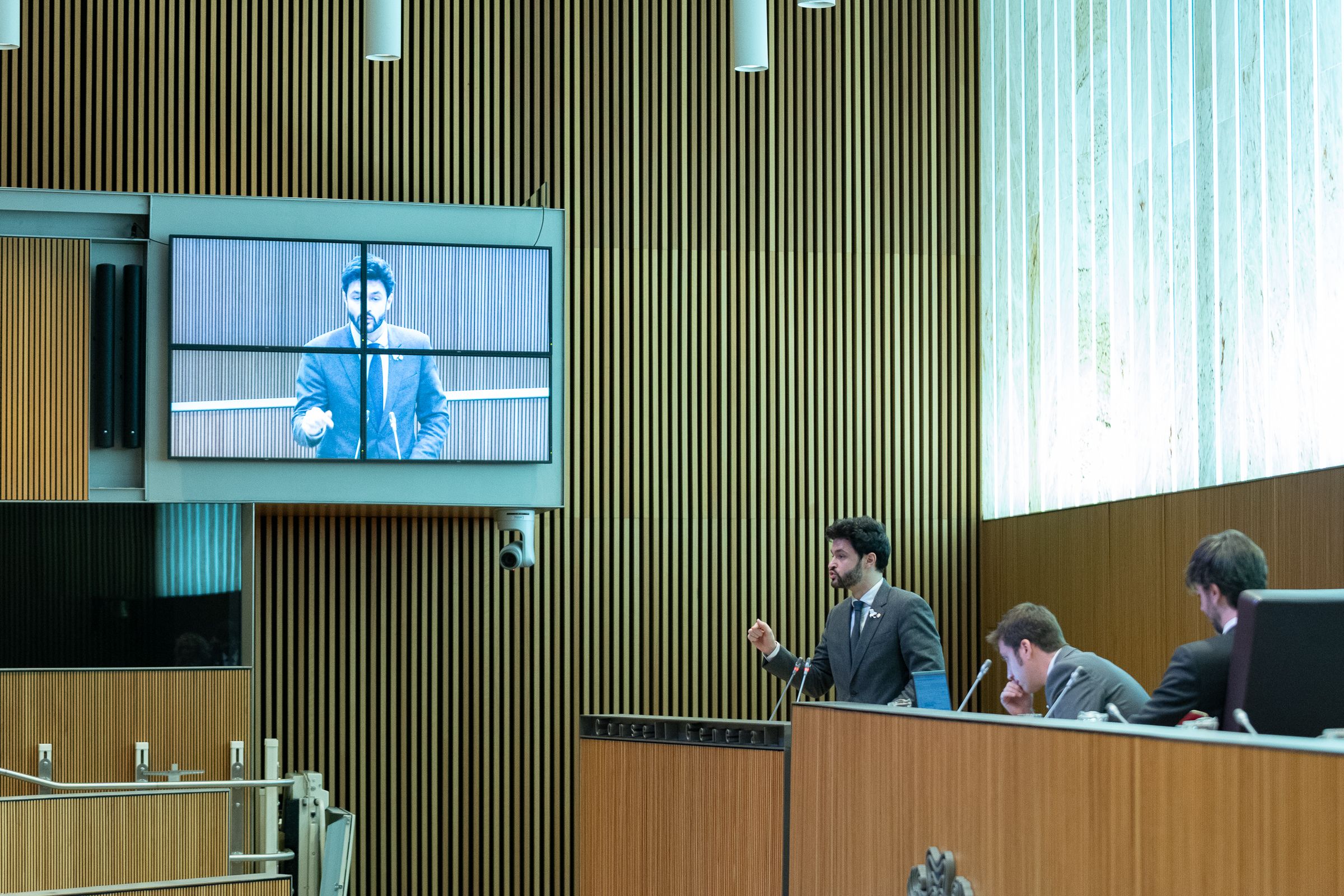 El líder de Concòrdia, Cerni Escalé, durant la seva intervenció.