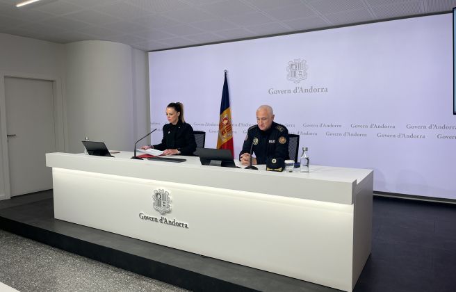 El director adjunt de la policia, Antoni Rodríguez, i la secretaria d’Estat d’Igualtat, Mariona Cadena.