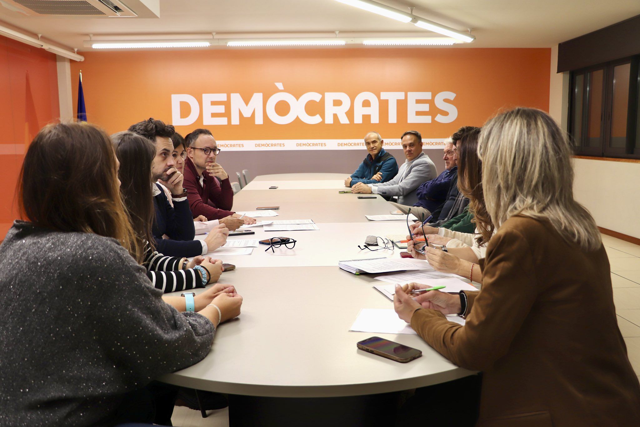 Un moment de l'executiva de Demòcrates celebrada el passat dilluns.
