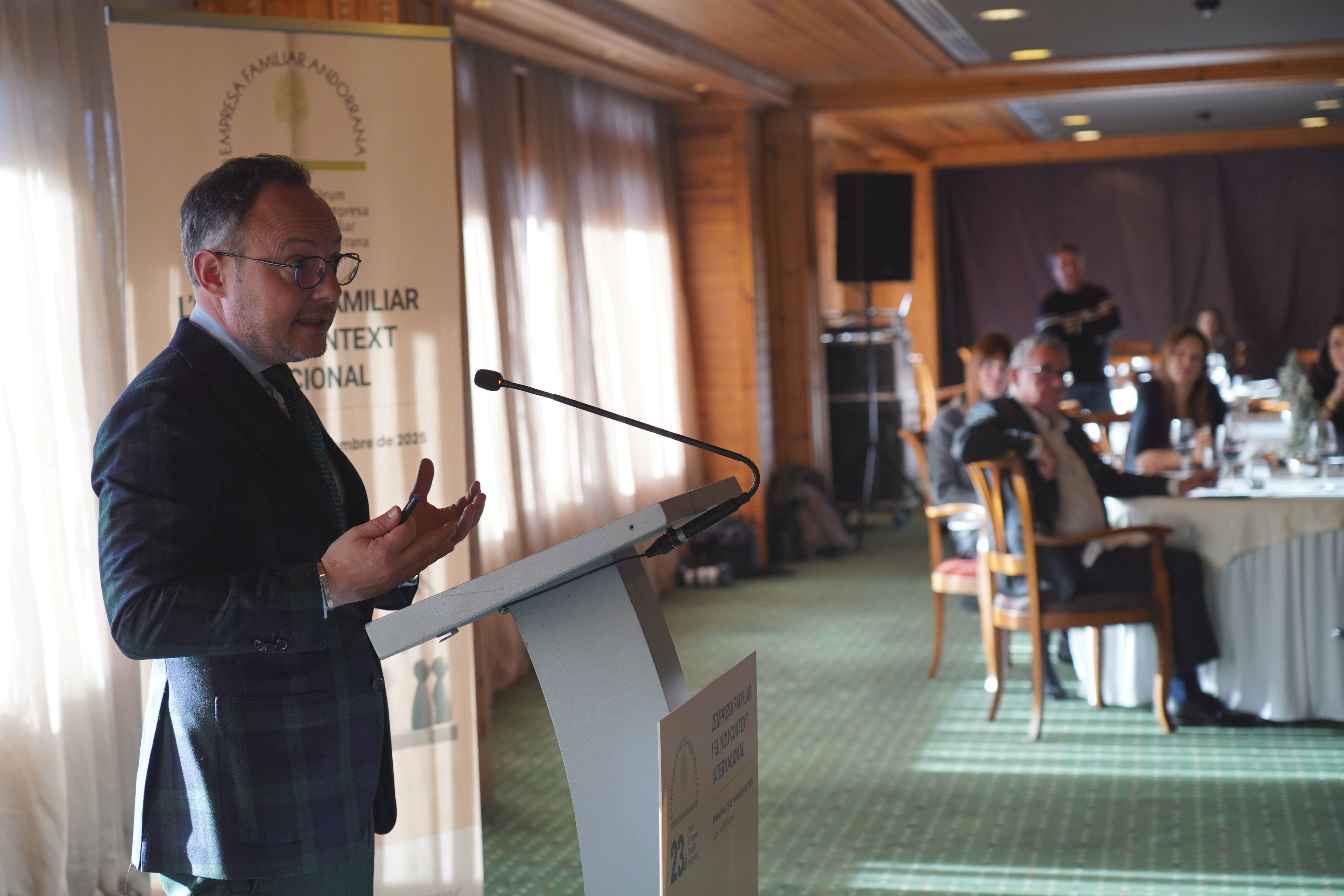 Espot, durant el seu discurs en el Fòrum de l'Empresa Familiar Andorrana.