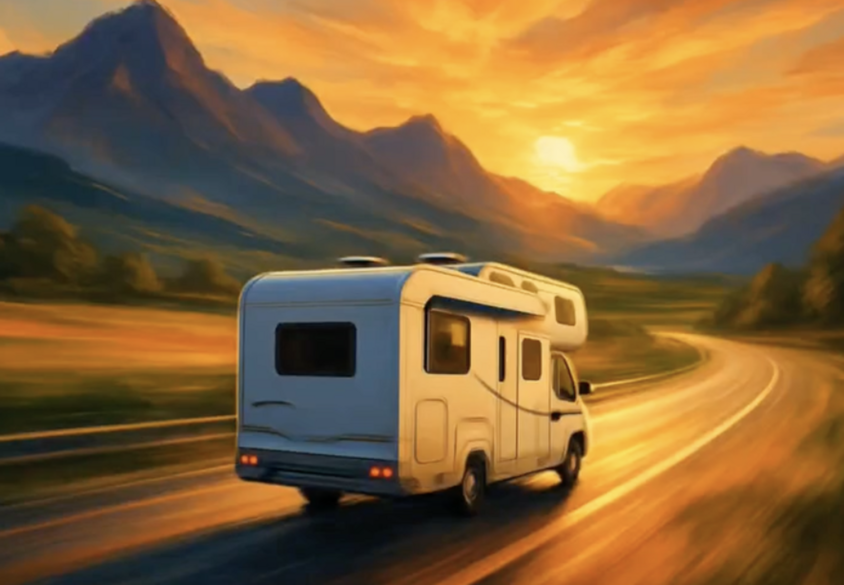 Una autocaravana en plena ruta.