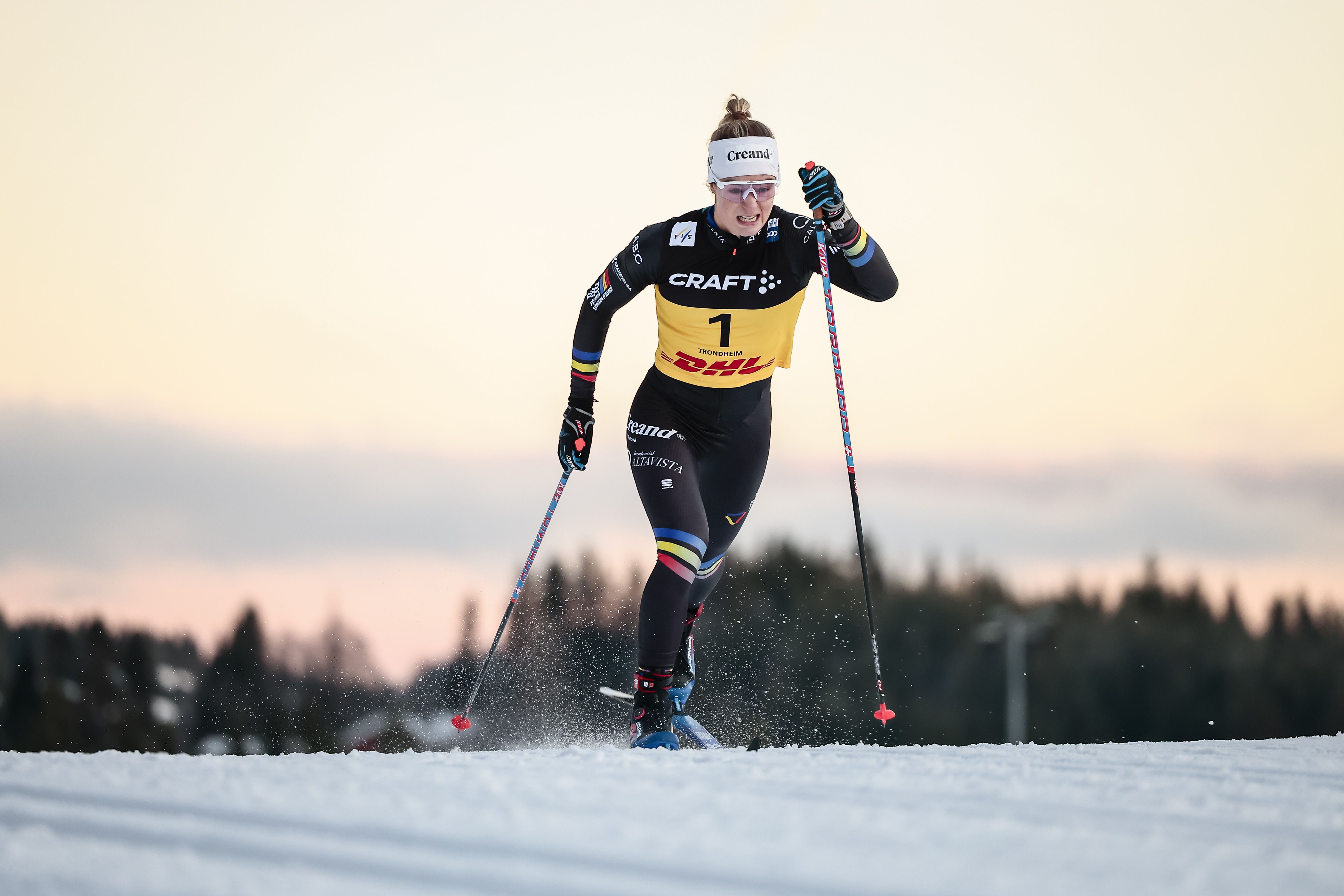 Gina del Rio, a l'esprint de la Copa del Món de Trondheim (Noruega).