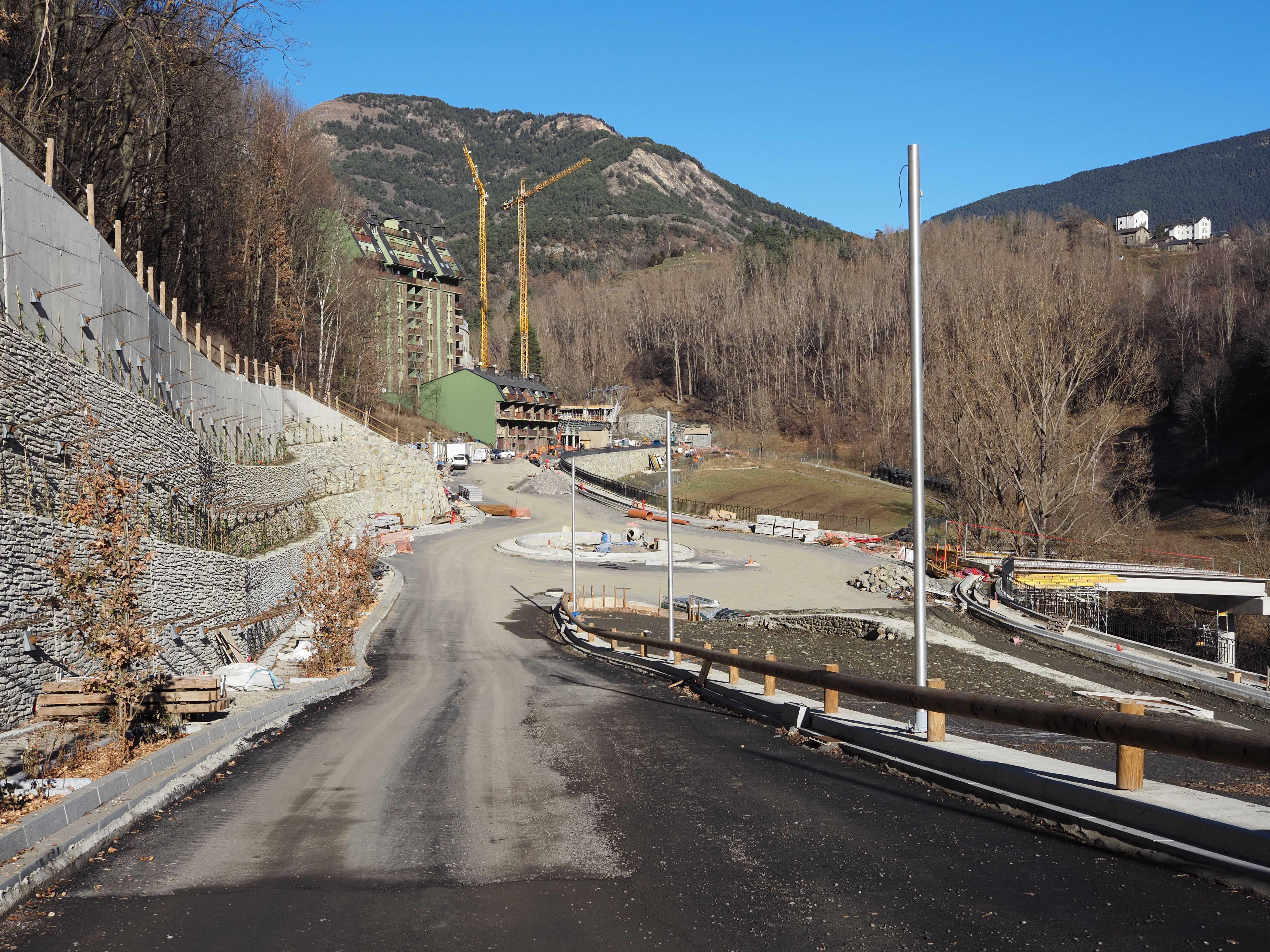 Imatge de les obres de la nova desviació de la Massana.