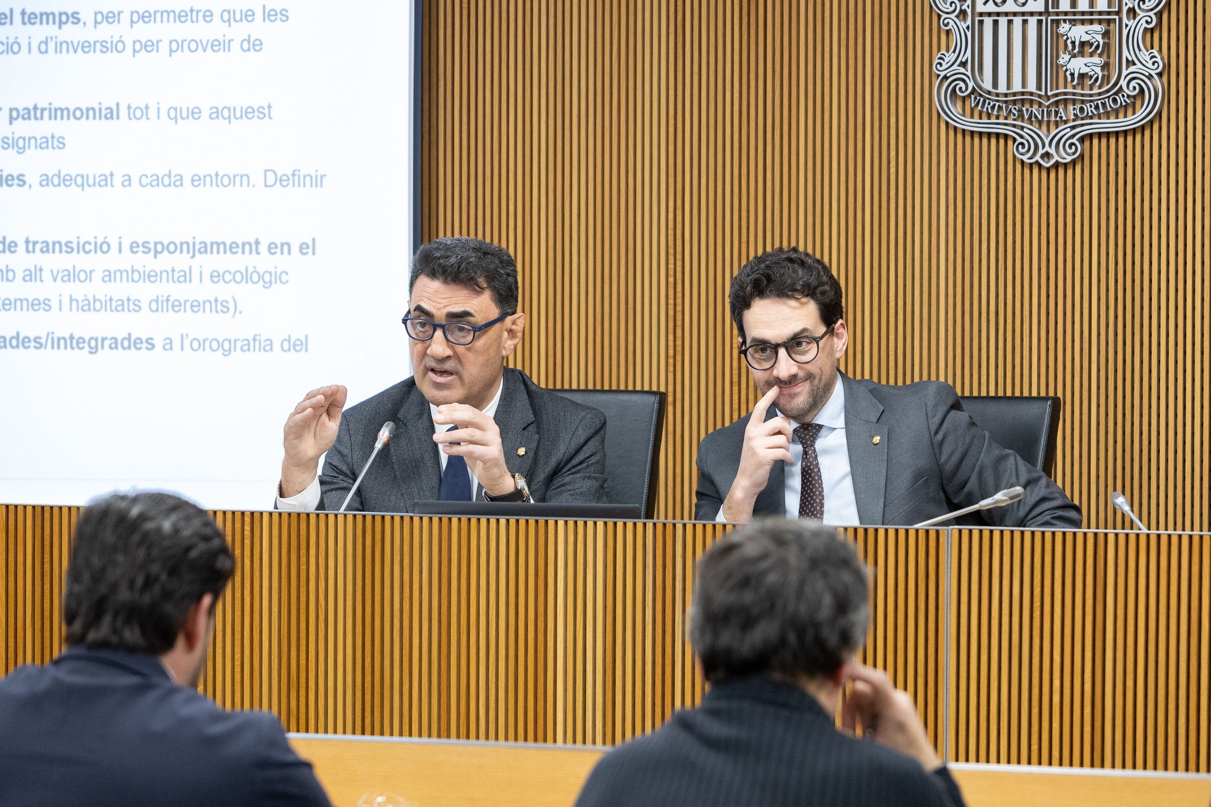 Raul Ferré i Guillem Casal, durant la compareixença.