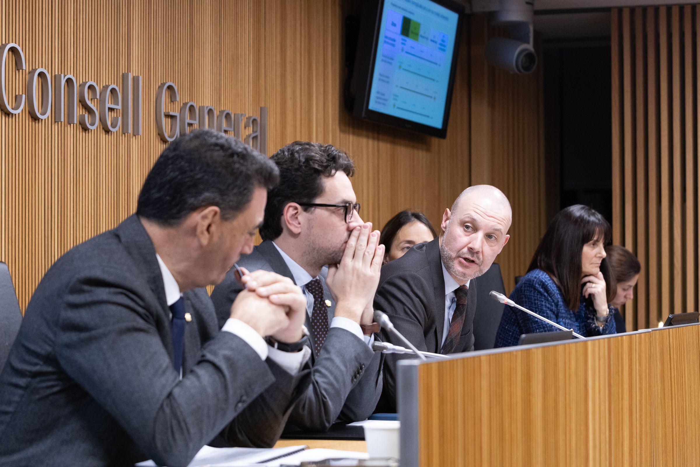 Un moment de la compareixença a la comissió. Un moment de la compareixença a la comissió.