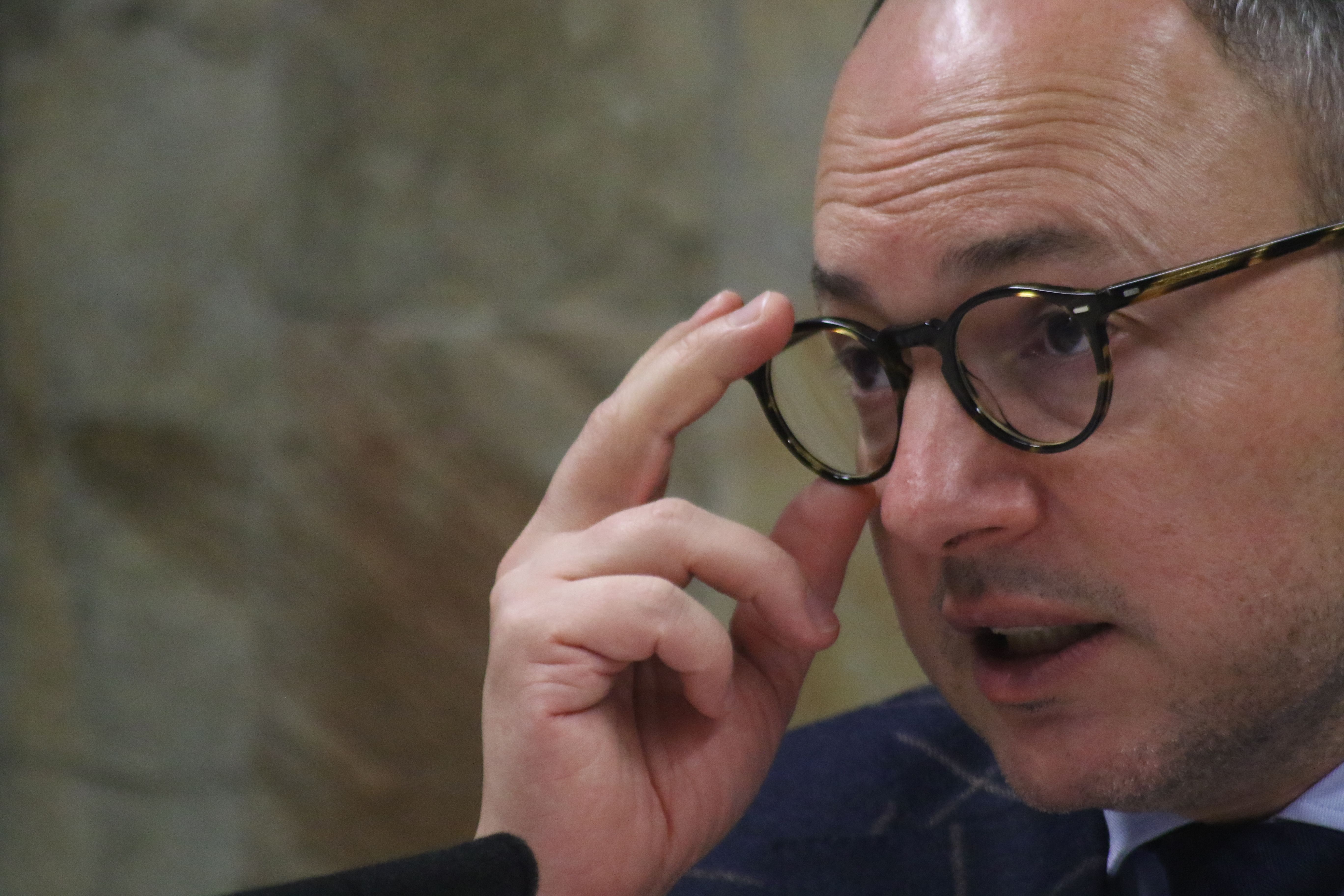 Xavier Espot durant la trobada amb els mitjans de comunicació aquest matí. Xavier Espot durant la trobada amb els mitjans de comunicació aquest matí.