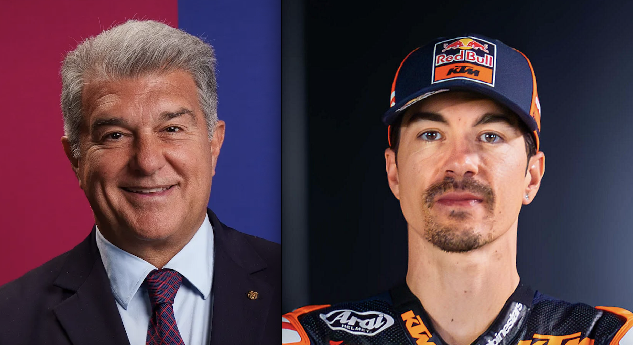 JOAN LAPORTA (ESQUERRA) I MAVERICK VIÑALES.