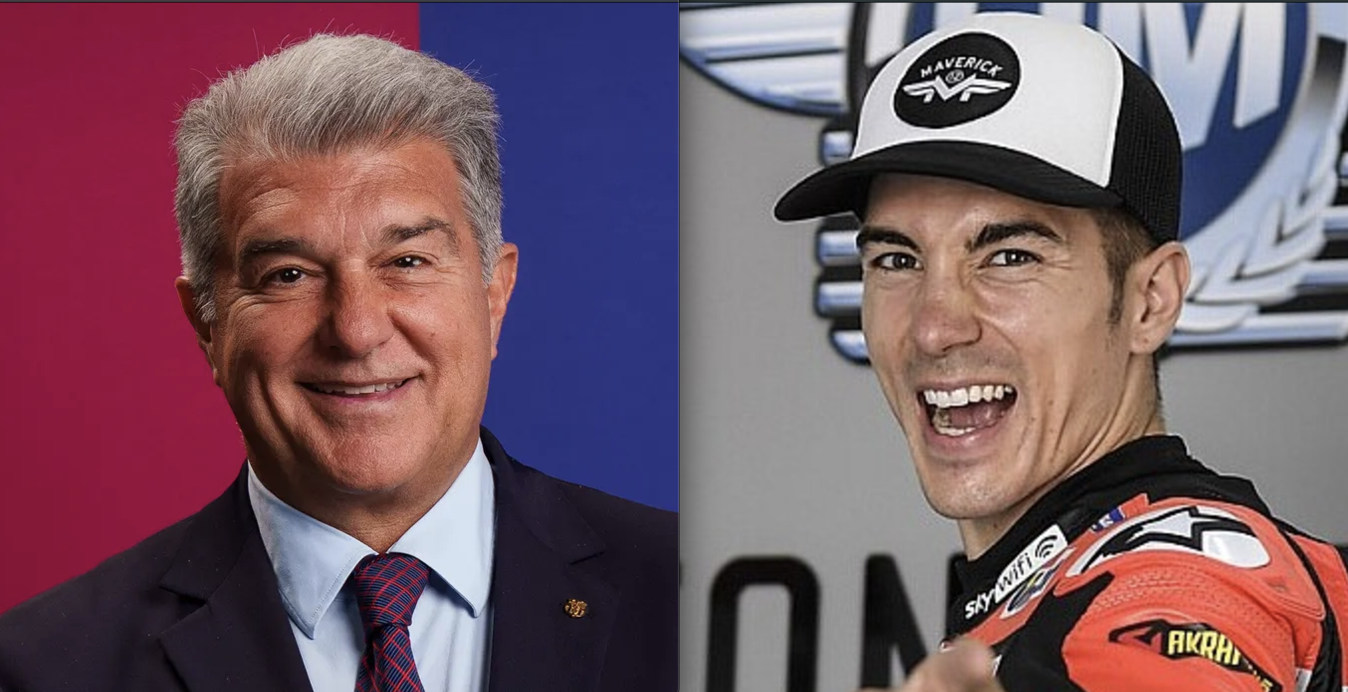 Joan Laporta (esquerra) i Maverick Viñales.