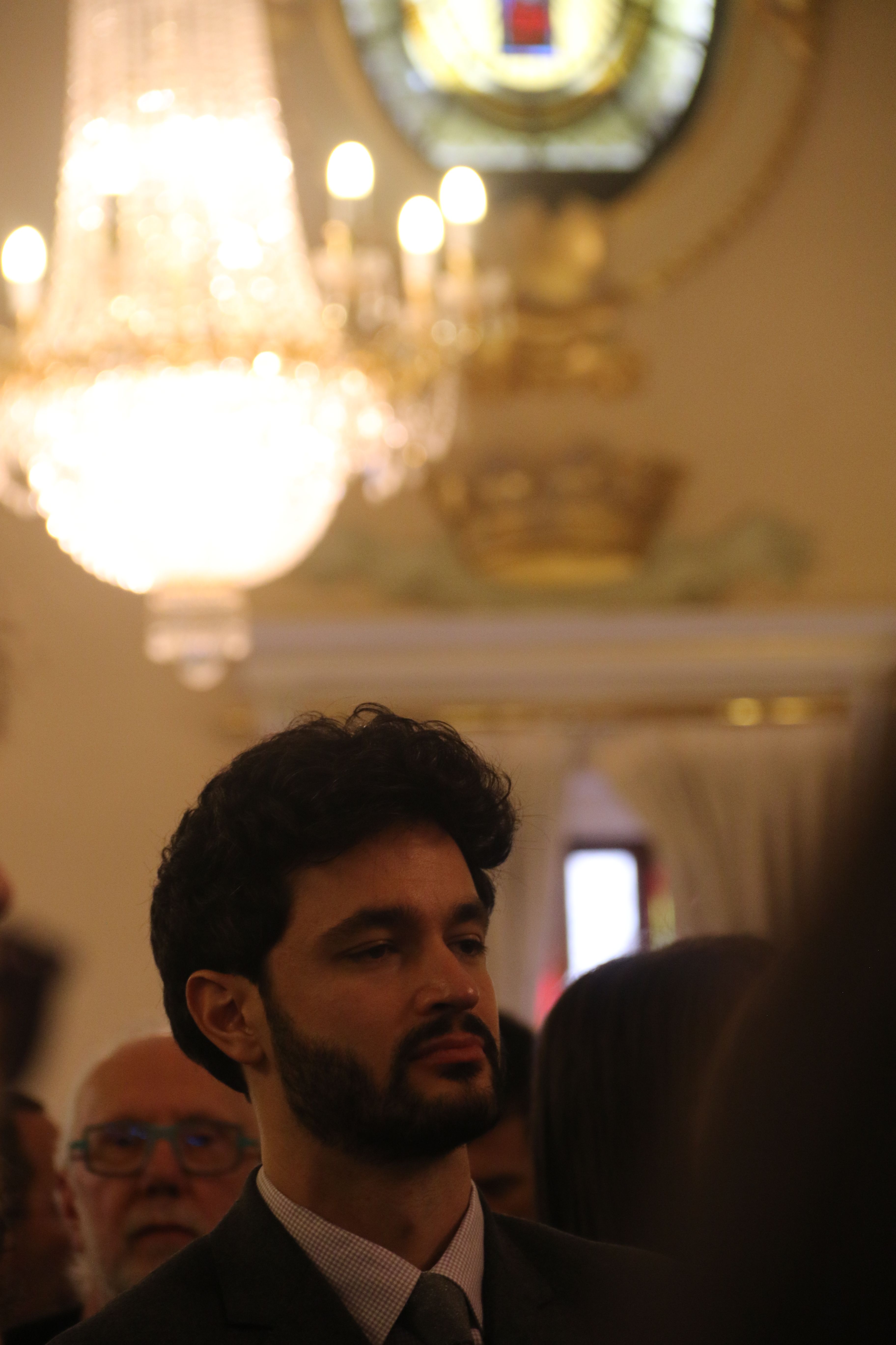 Cerni Escalé, durant la recepció del Copríncep Episcopal. Cerni Escalé, durant la recepció del Copríncep Episcopal.