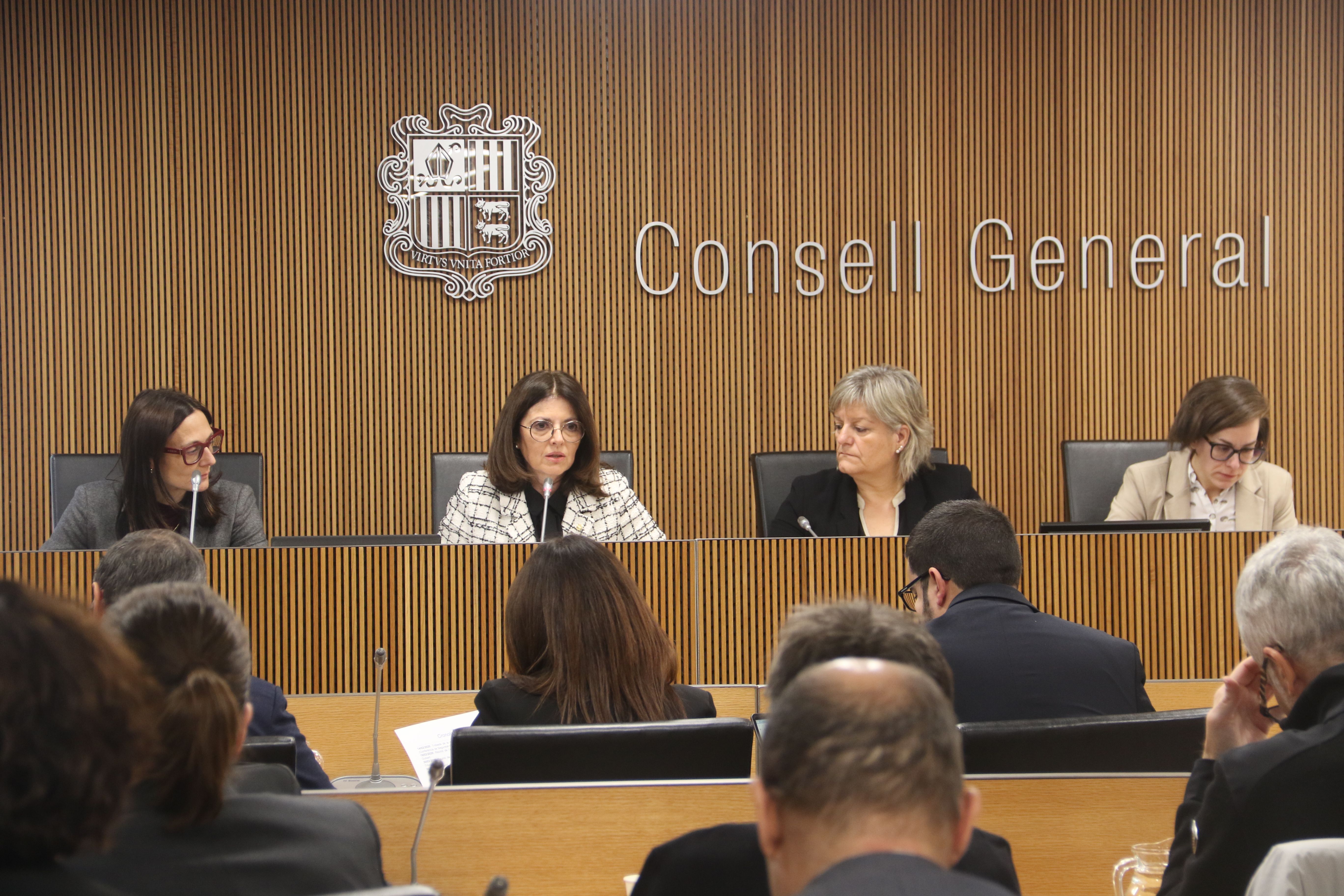 Les ministres Ester Molné i Imma Tor han comparegut davant les comissions de Política Exterior i de Justícia i Interior.