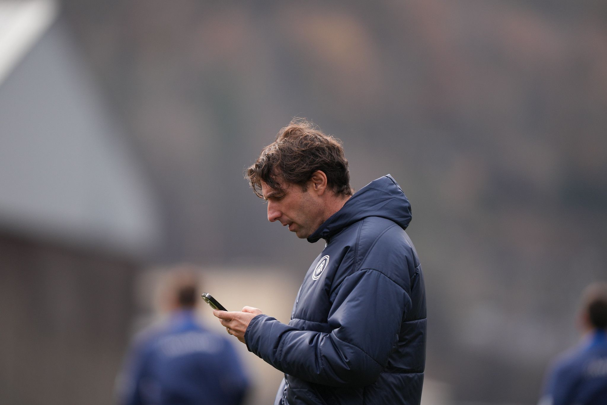 Jaume Nogués, una figura molt activa als entrenaments de l'FC Andorra.
