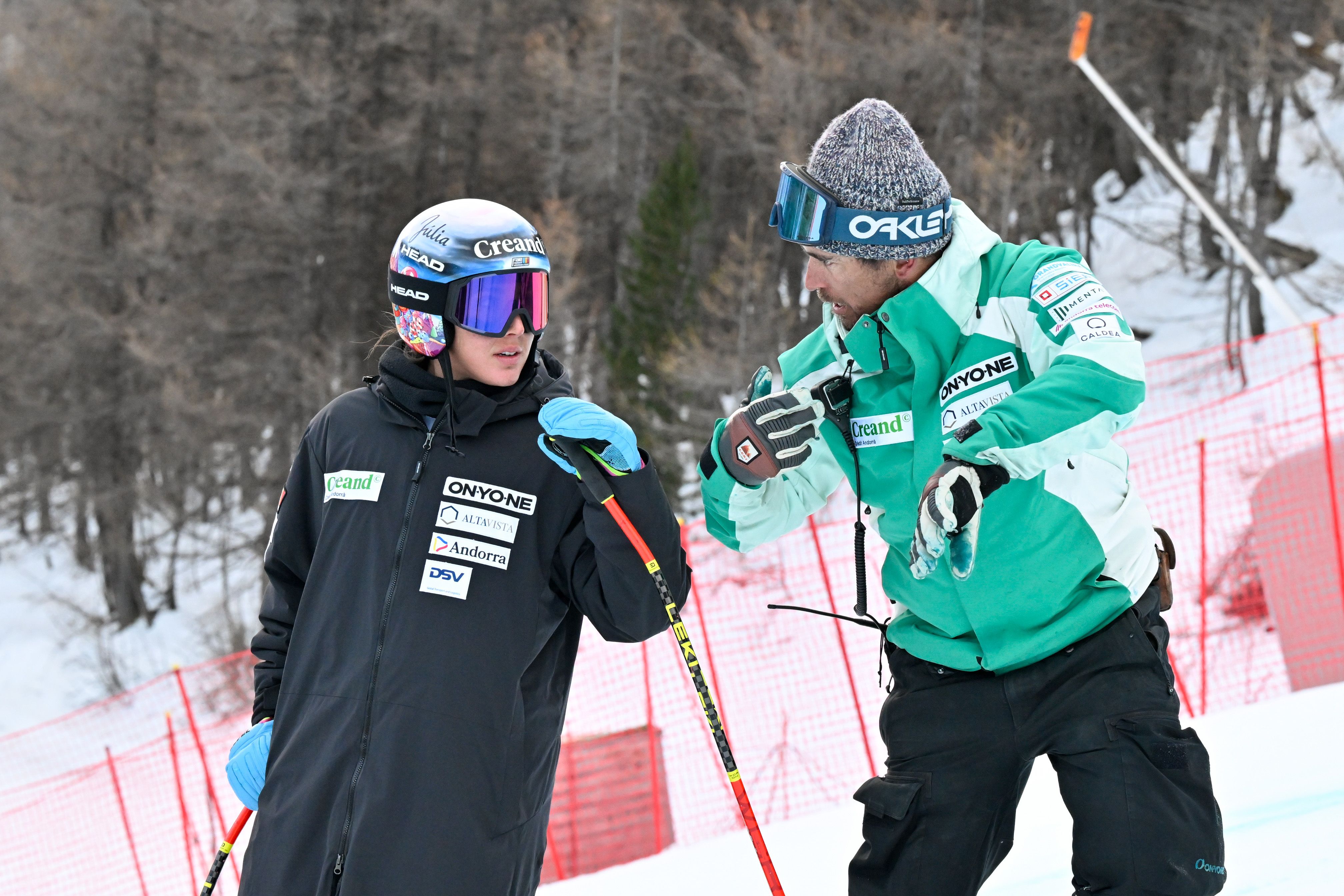 Cande Moreno i Xoque Bellsolà, abans del descens WC de Val d'Isère.