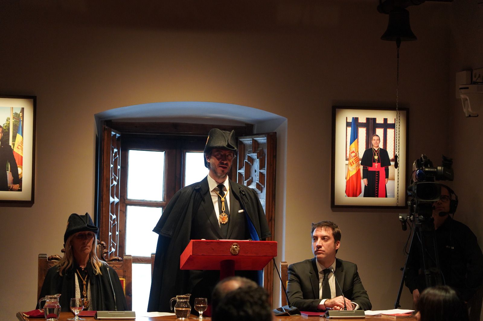 El síndic general, Carles Ensenyat, durant el discurs de tancament de la tradicional sessió de Sant Tomàs.