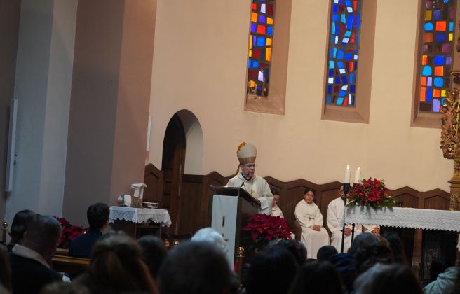 Un instant de la missa de Nadal a l'església de Sant Esteve d'Andorra la Vella.