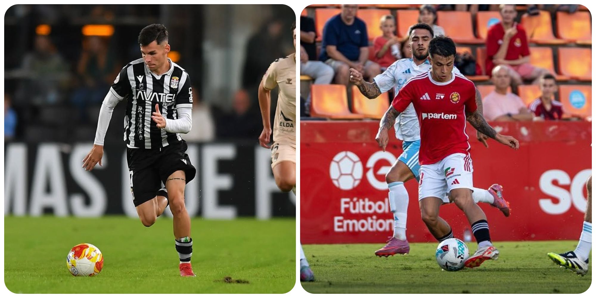 Luismi Redondo i Juanda Fuentes, dos dels jugadors cedits per l'FC Andorra que estan donant millor rendiment. Luismi Redondo i Juanda Fuentes, dos dels jugadors cedits per l'FC Andorra que estan donant millor rendiment.