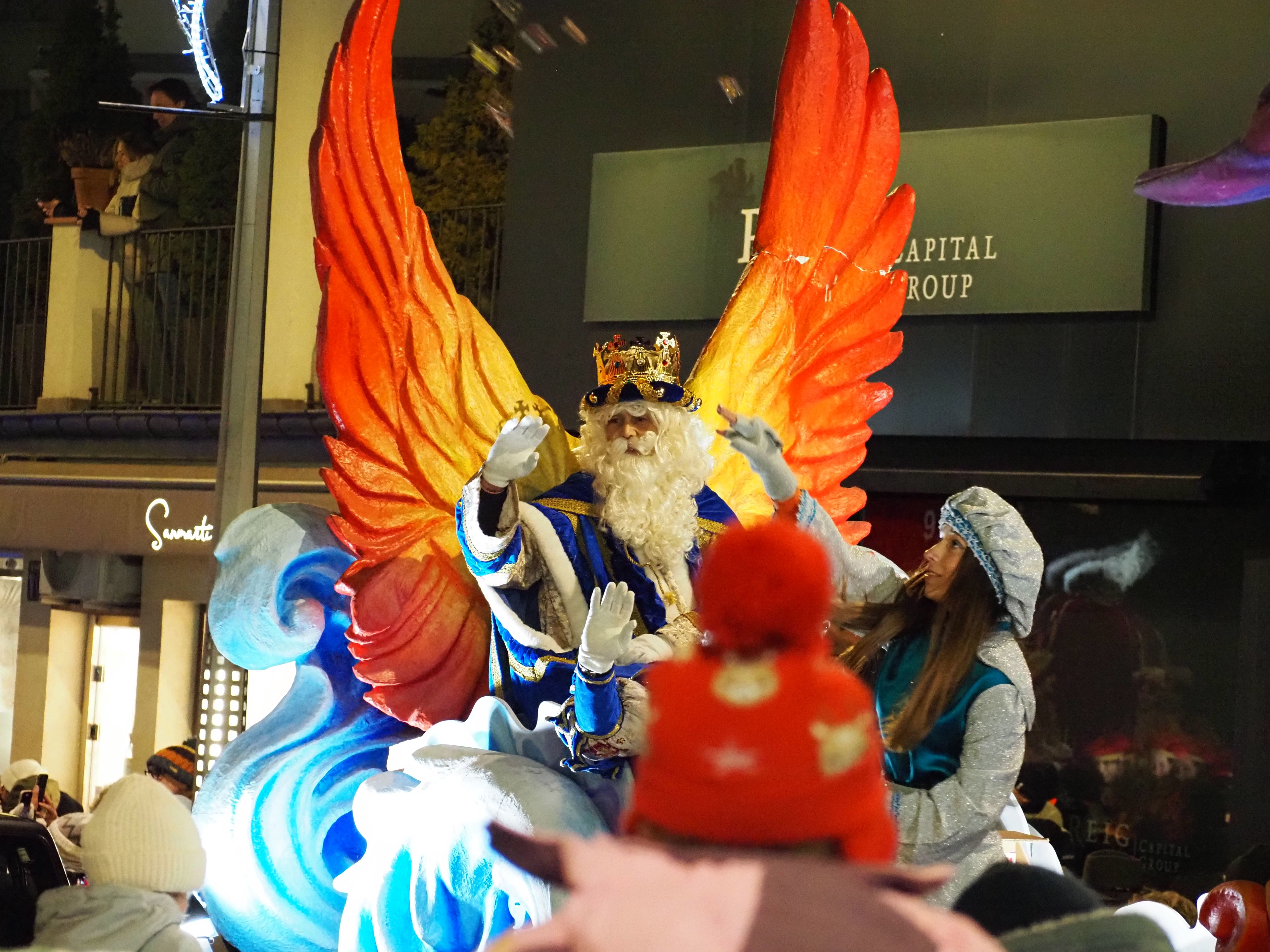 El rei Melcior al seu pas per Andorra la Vella.