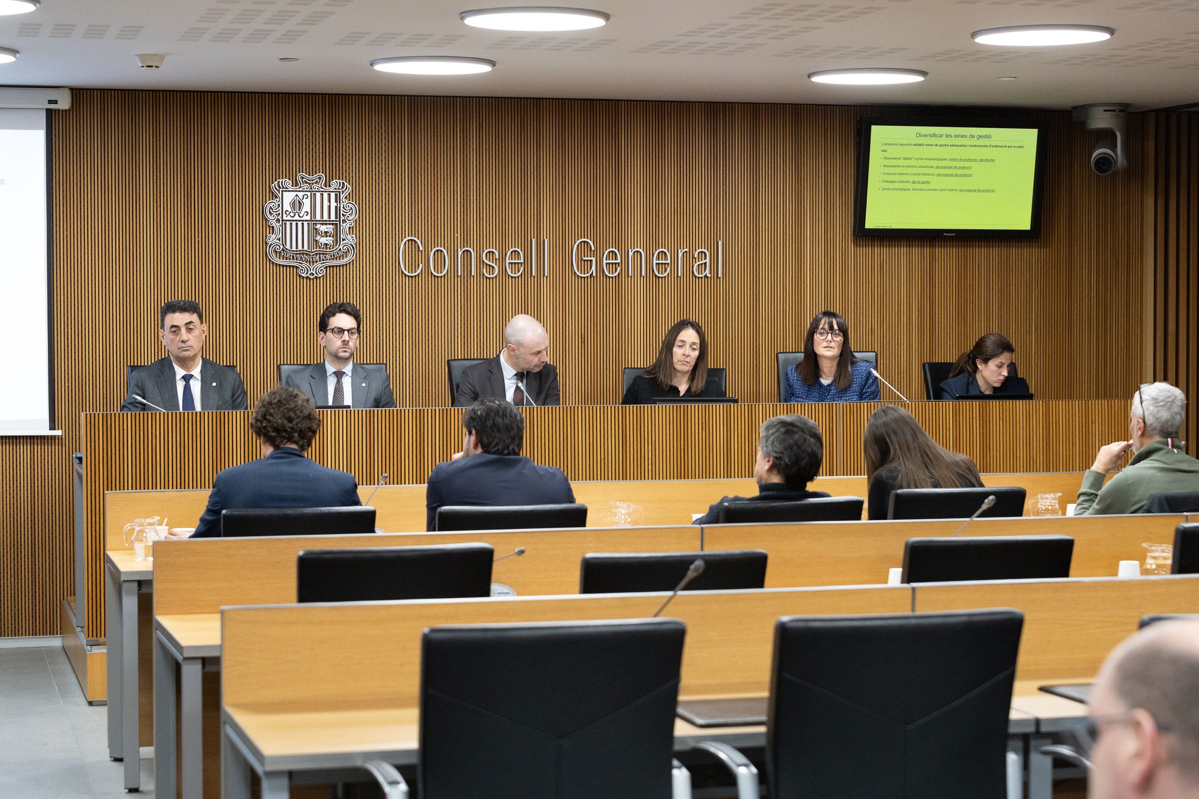Un moment de la compareixença de representants de Govern a la comissió. Un moment de la compareixença de representants de Govern a la comissió.