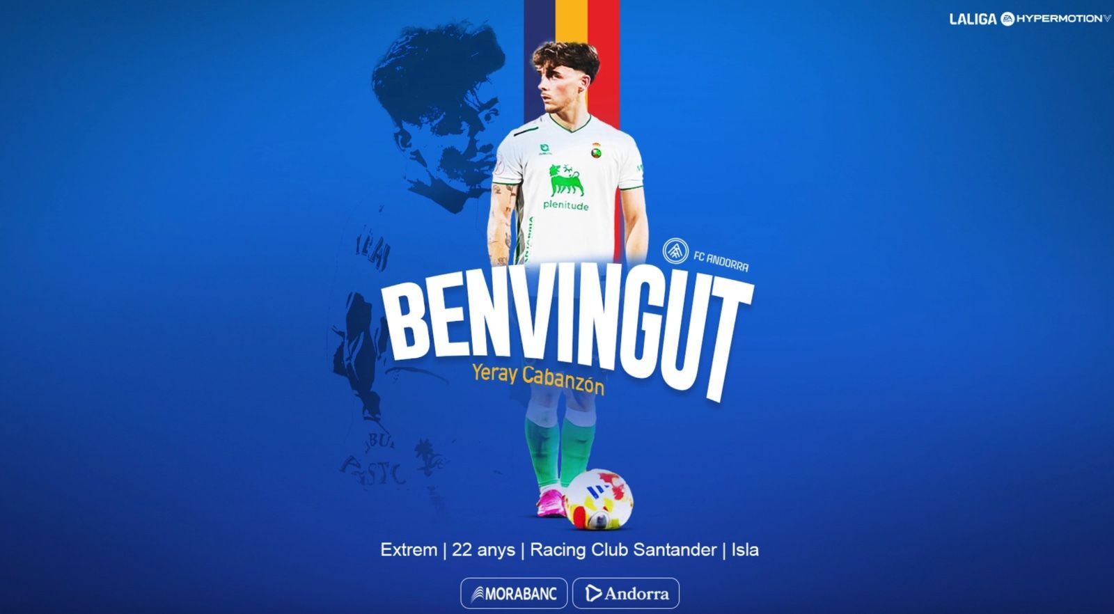 Amb aquesta imatge, l'FC Andorra ha anunciat el fitxatge de Cabanzón.