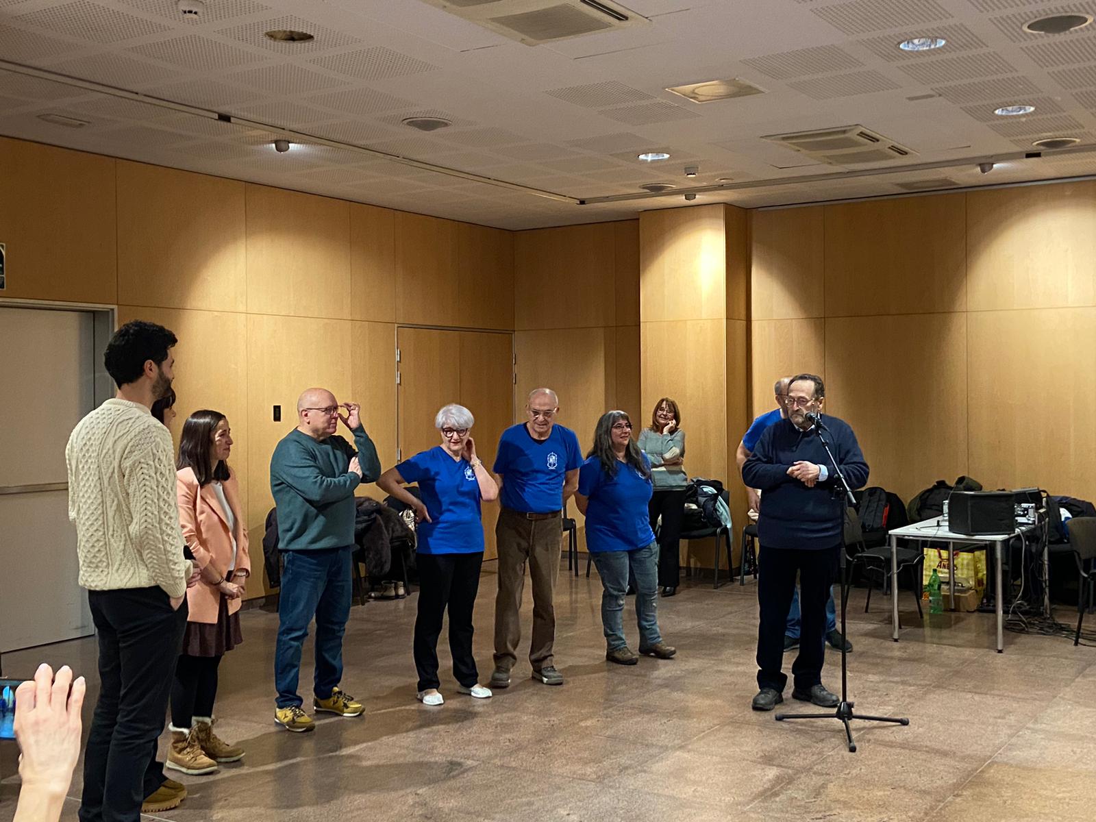 El president Teo Armengol, durant el seu parlament abans de l'homenatge.