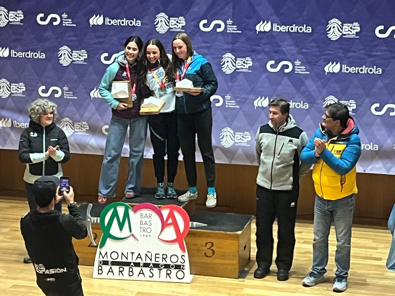 Lea Anción i Marc Casanoves (en esprint i vertical) i Joan Lluch, podis de la FAM a la Copa d’Espanya de Cerler.
