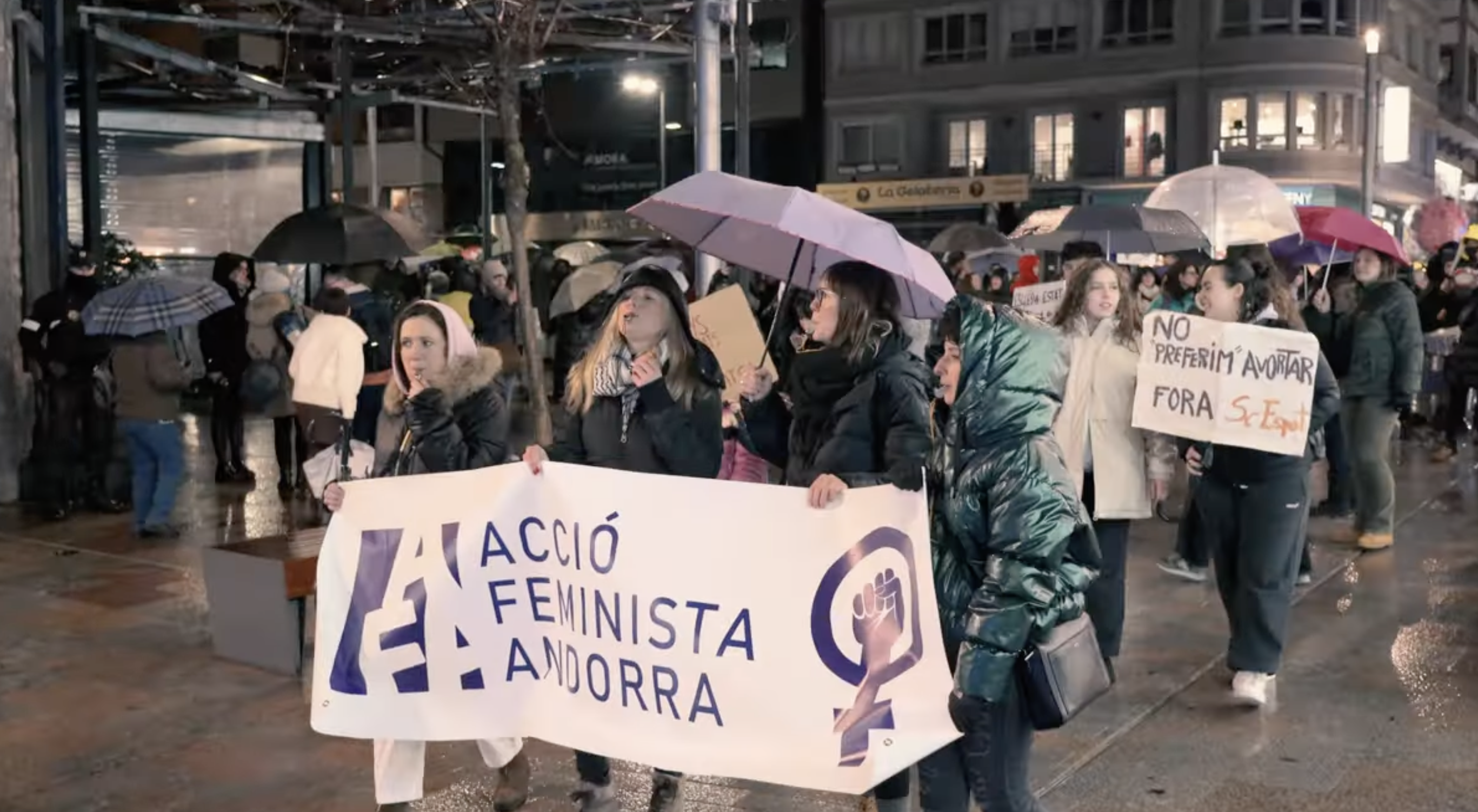Una manifestació d'Acció Feminista en favor de l'avortament.
