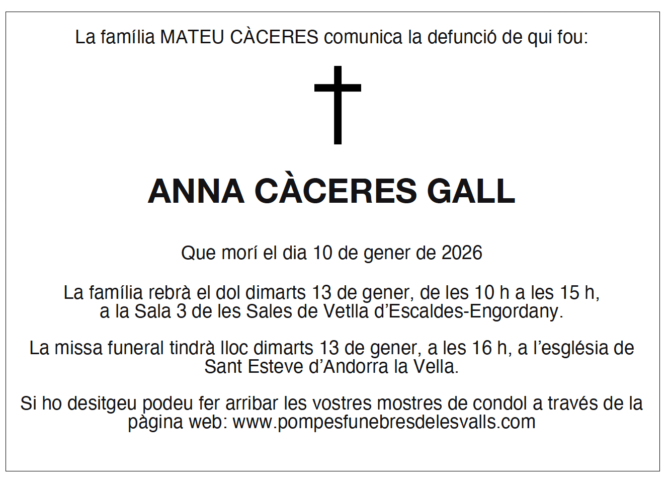 Esquela Anna Càceres Gall