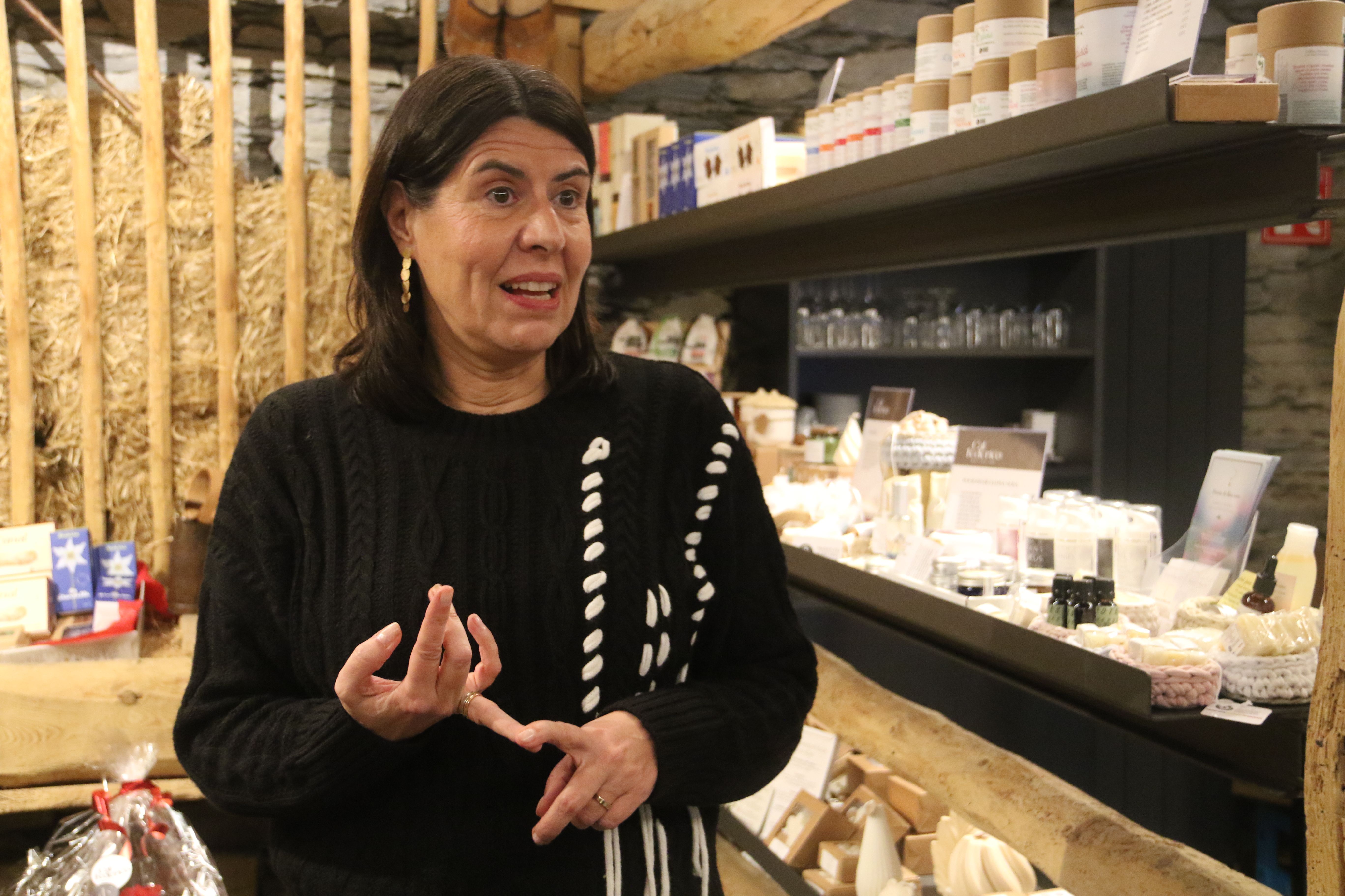 Sira Puig en el marc de l'entrevista a Cal Federico.