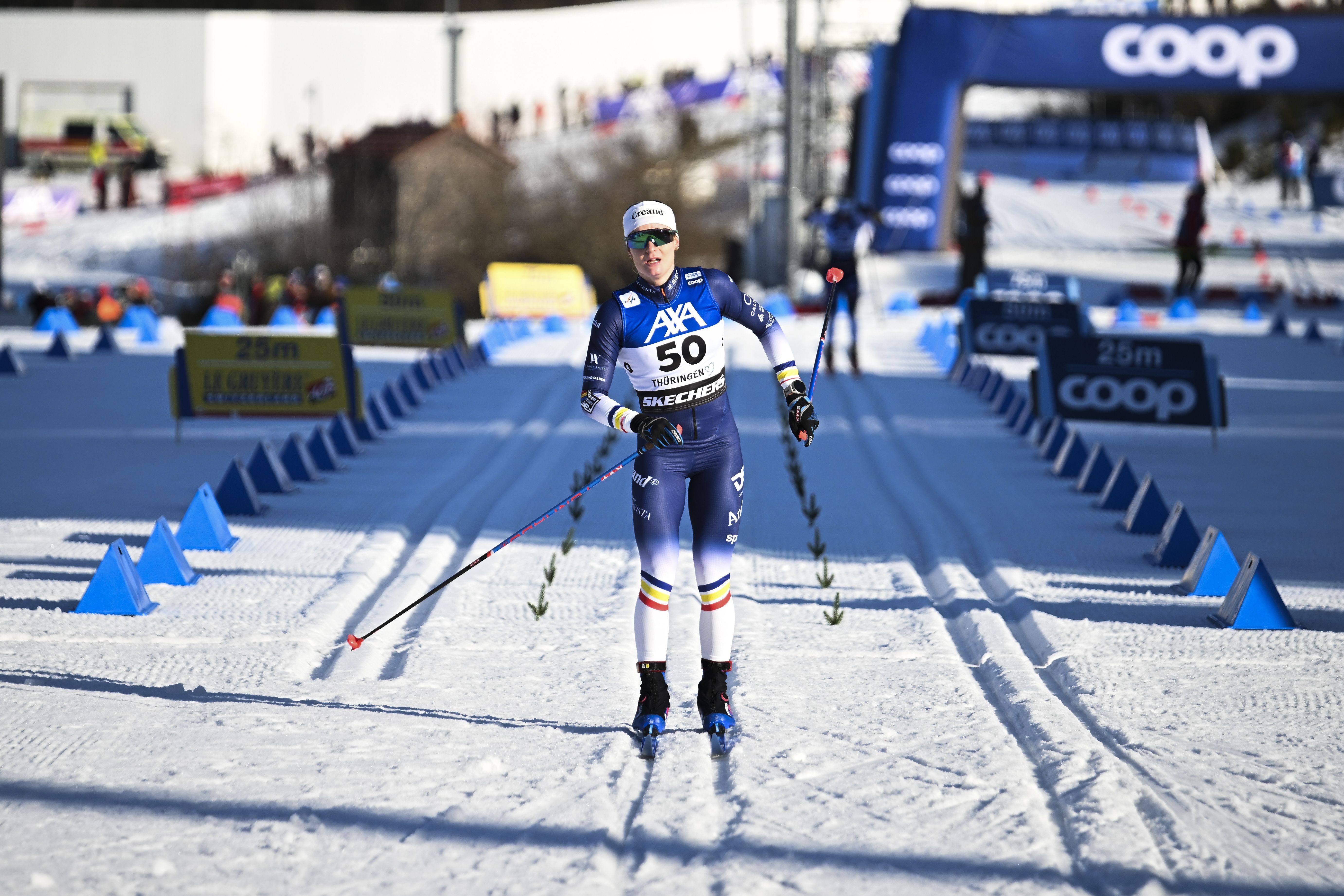 Gina del Rio, a l'arribada dels 10km individuals en clàssic d'Oberhof.