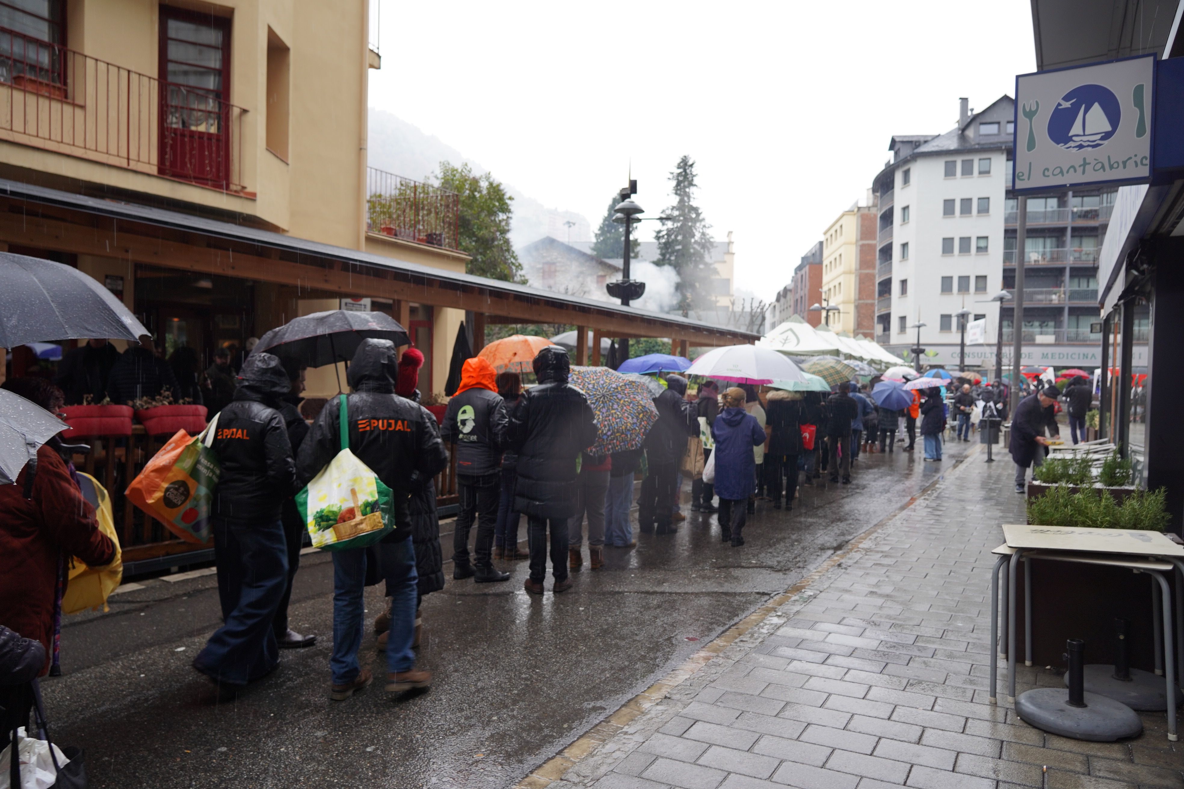 Llargues cues a la Diada de Sant Sebastià. 