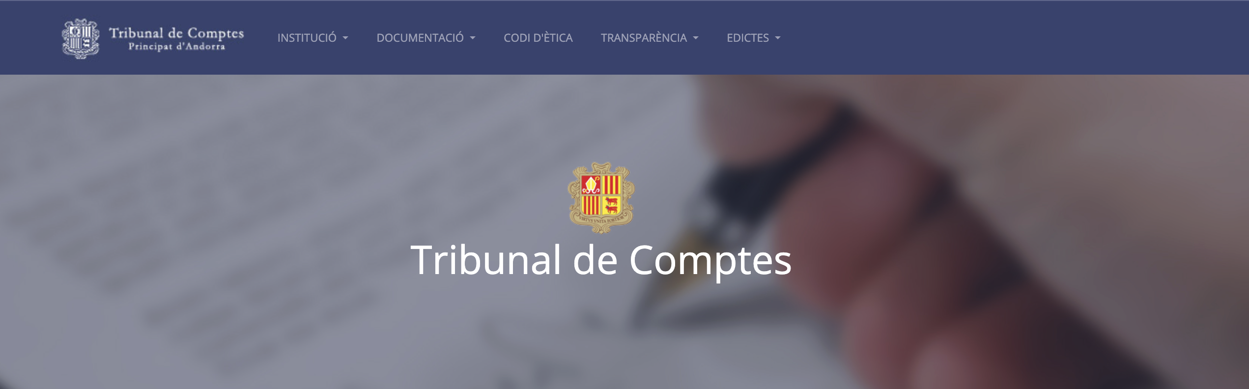Una imatge de la web del Tribunal de Comptes. Una imatge de la web del Tribunal de Comptes.