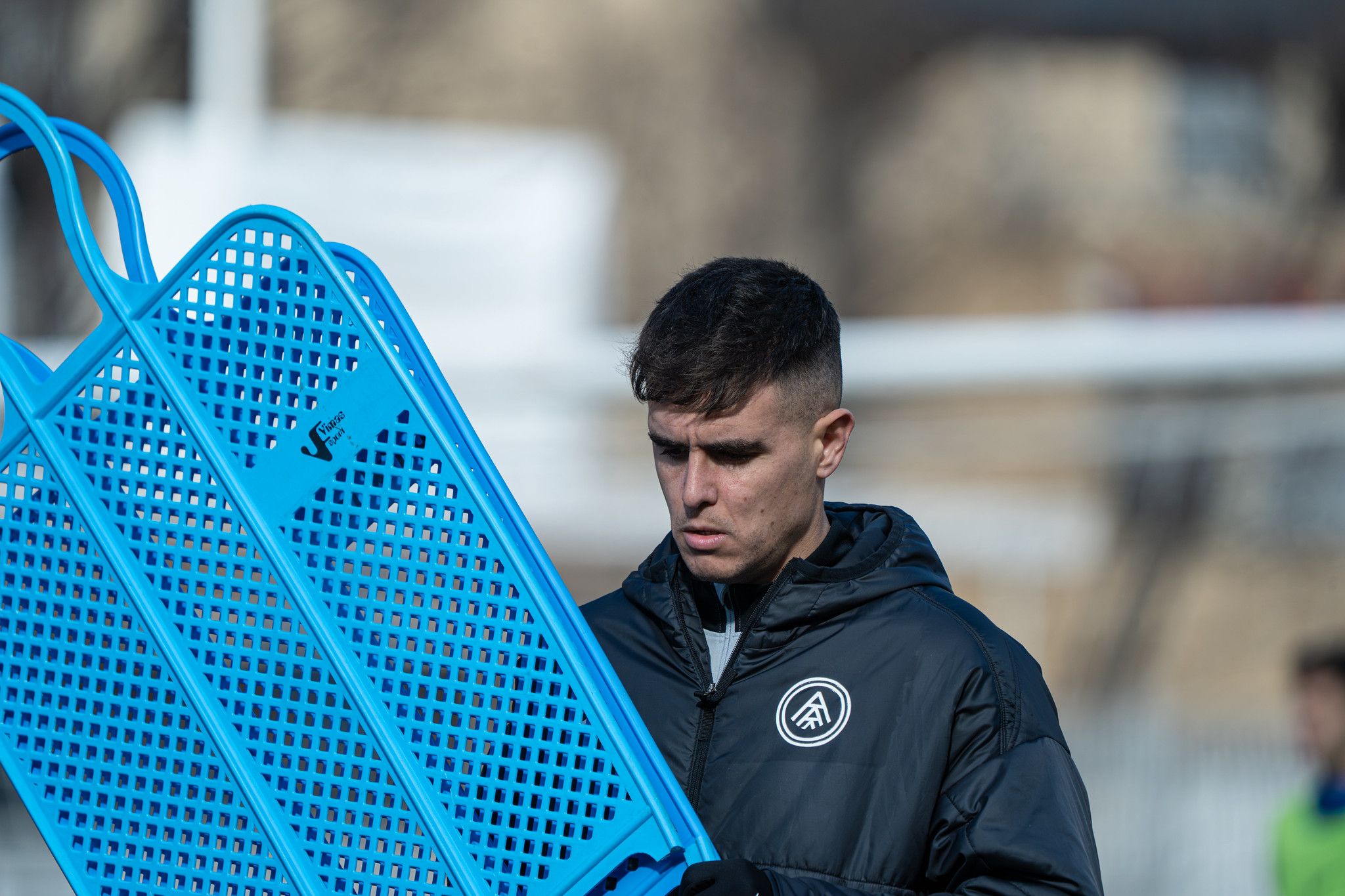 El tècnic de l'FC Andorra, en un entrenament d'aquesta setmana.