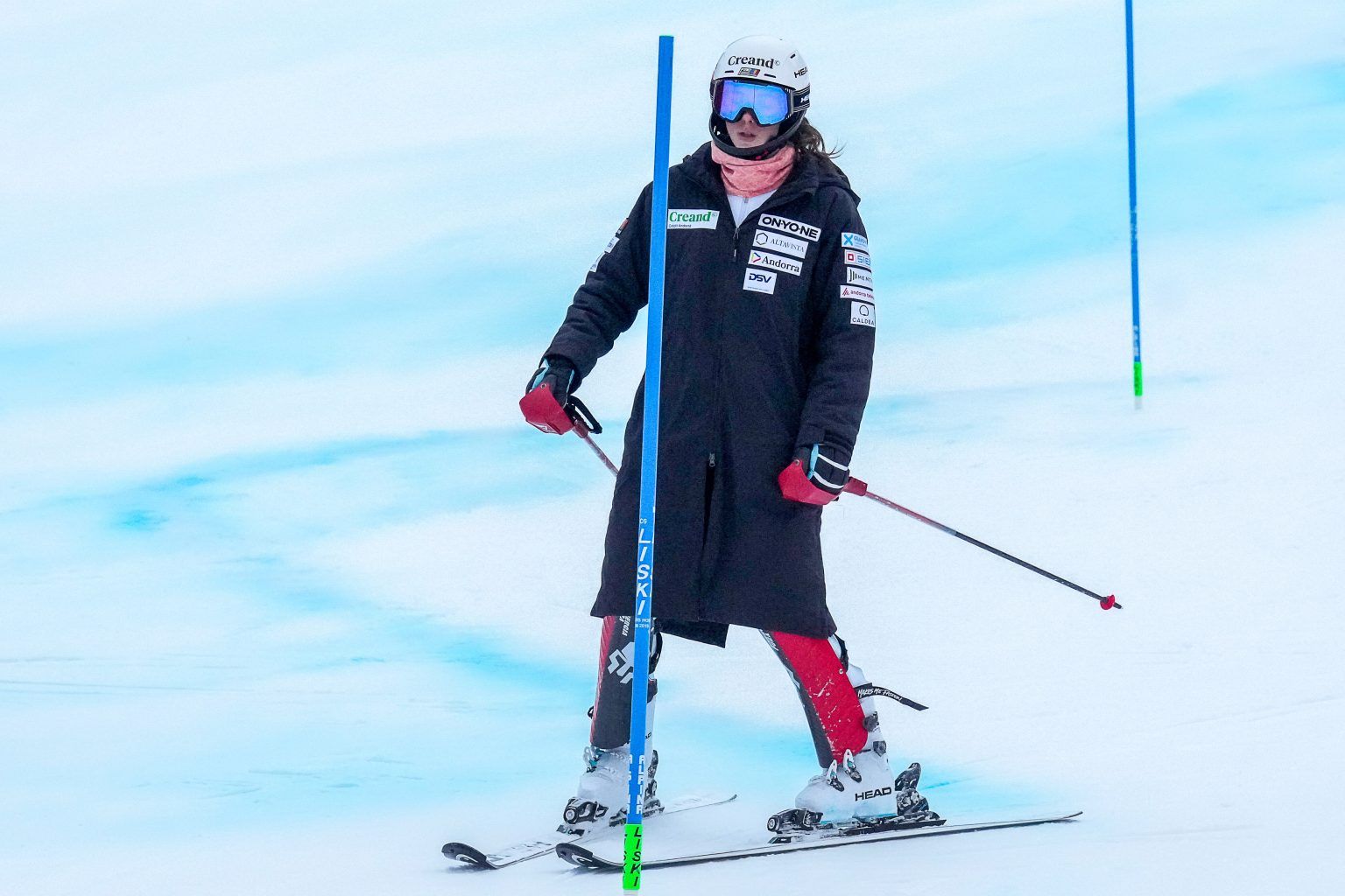 Carla Mijares al reconeixement de la pista a Spindleruv Mlyn. 