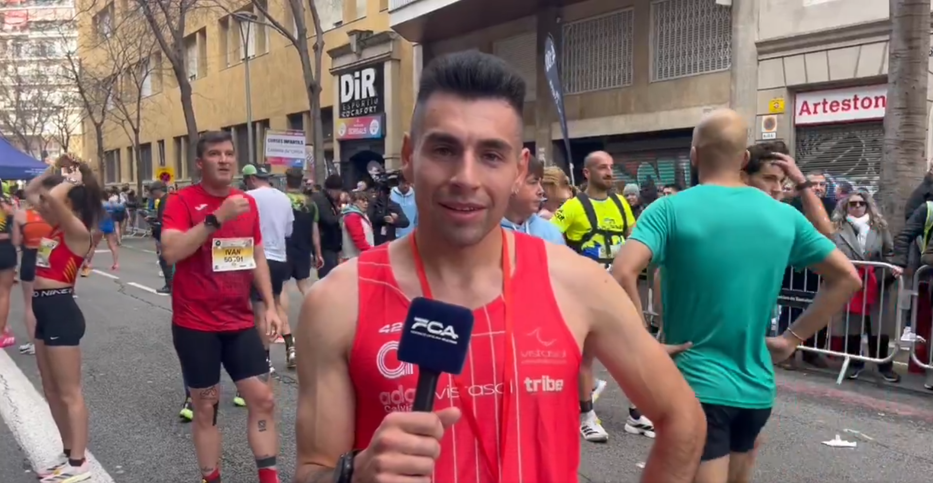 Nahuel Carabaña, en acabar la prova del 5K.