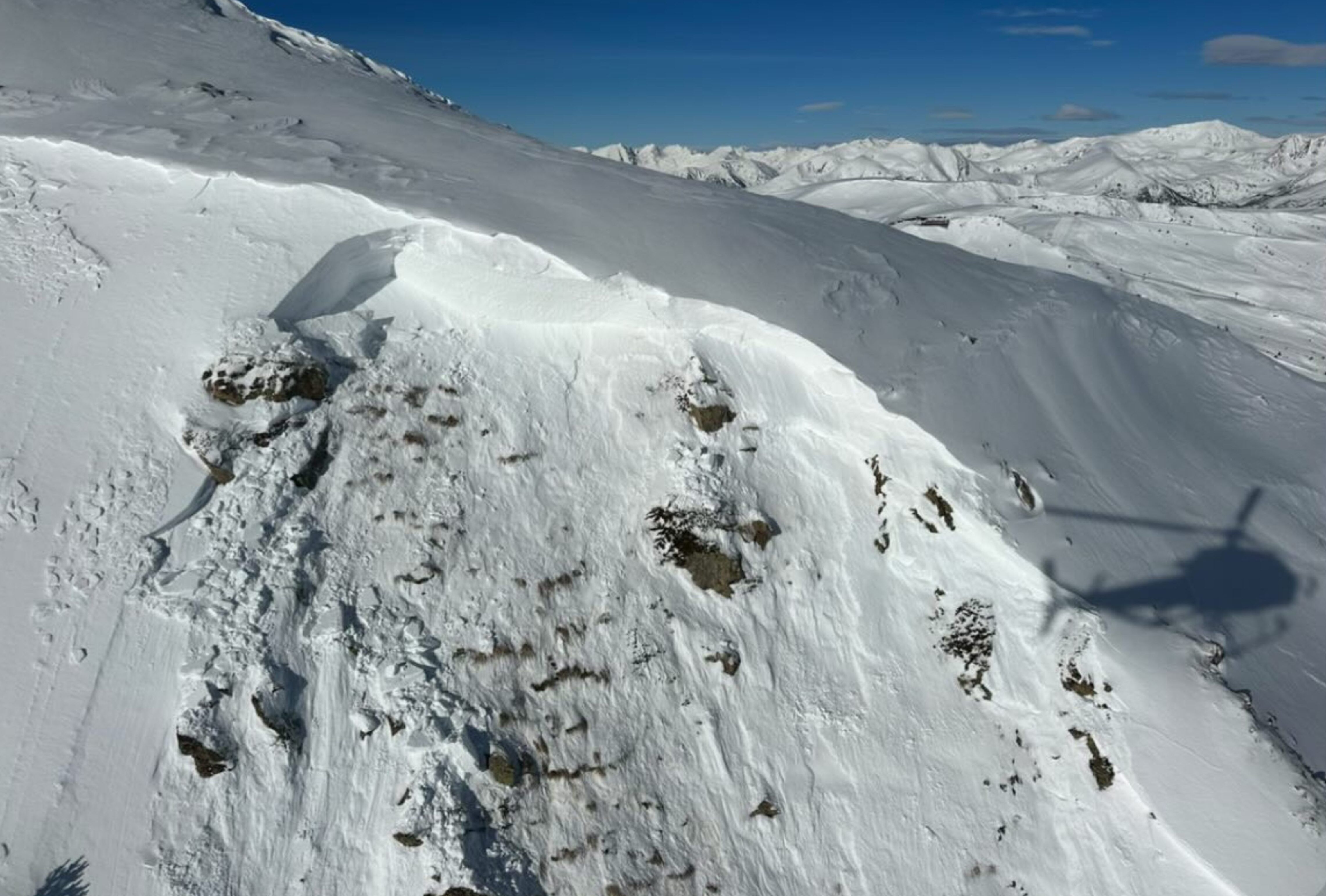 Allau al Pas de la Casa, activada de forma controlada.