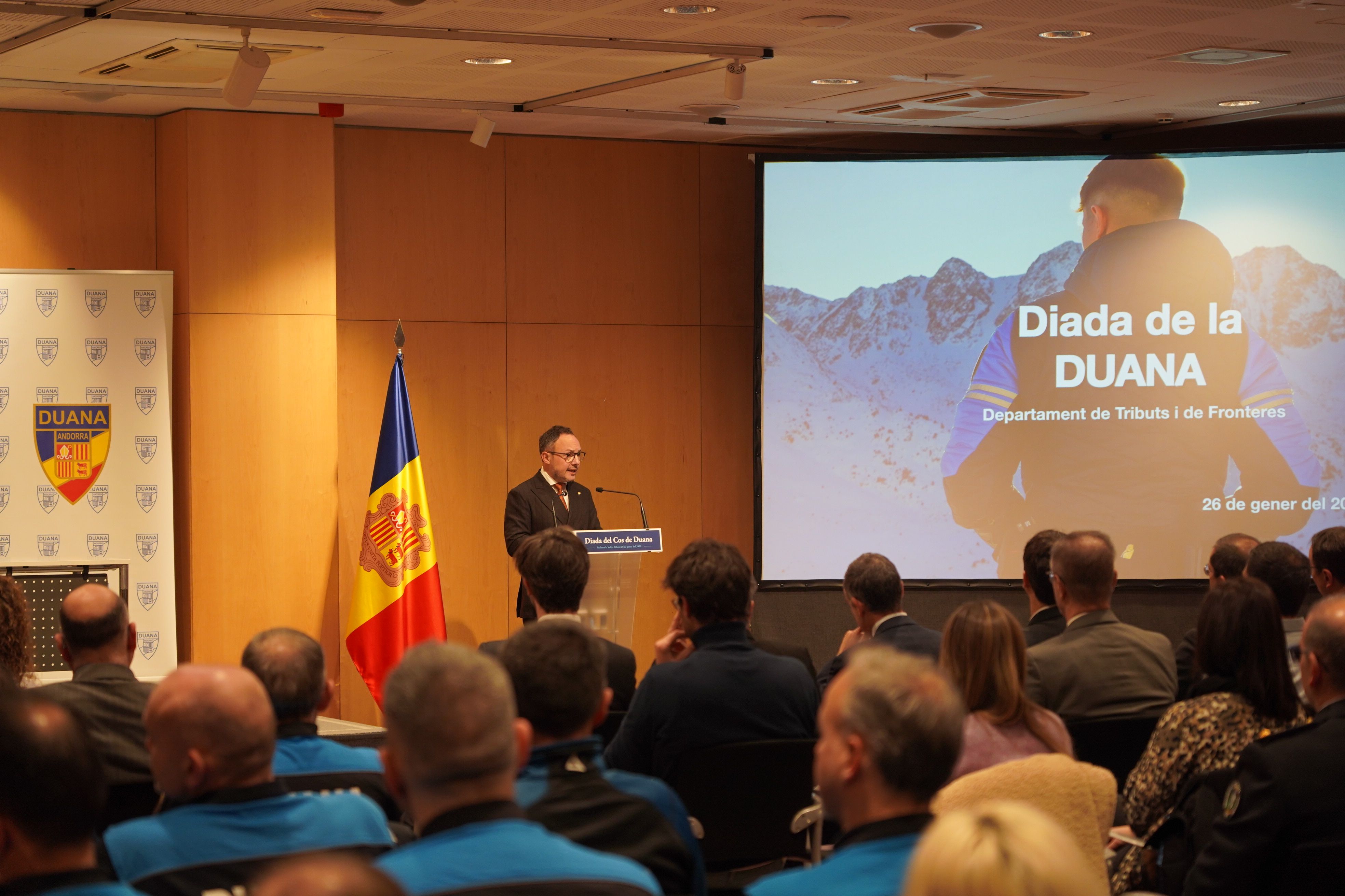 Espot intervé durant l’acte del Dia de la Duana. Espot intervé durant l’acte del Dia de la Duana.