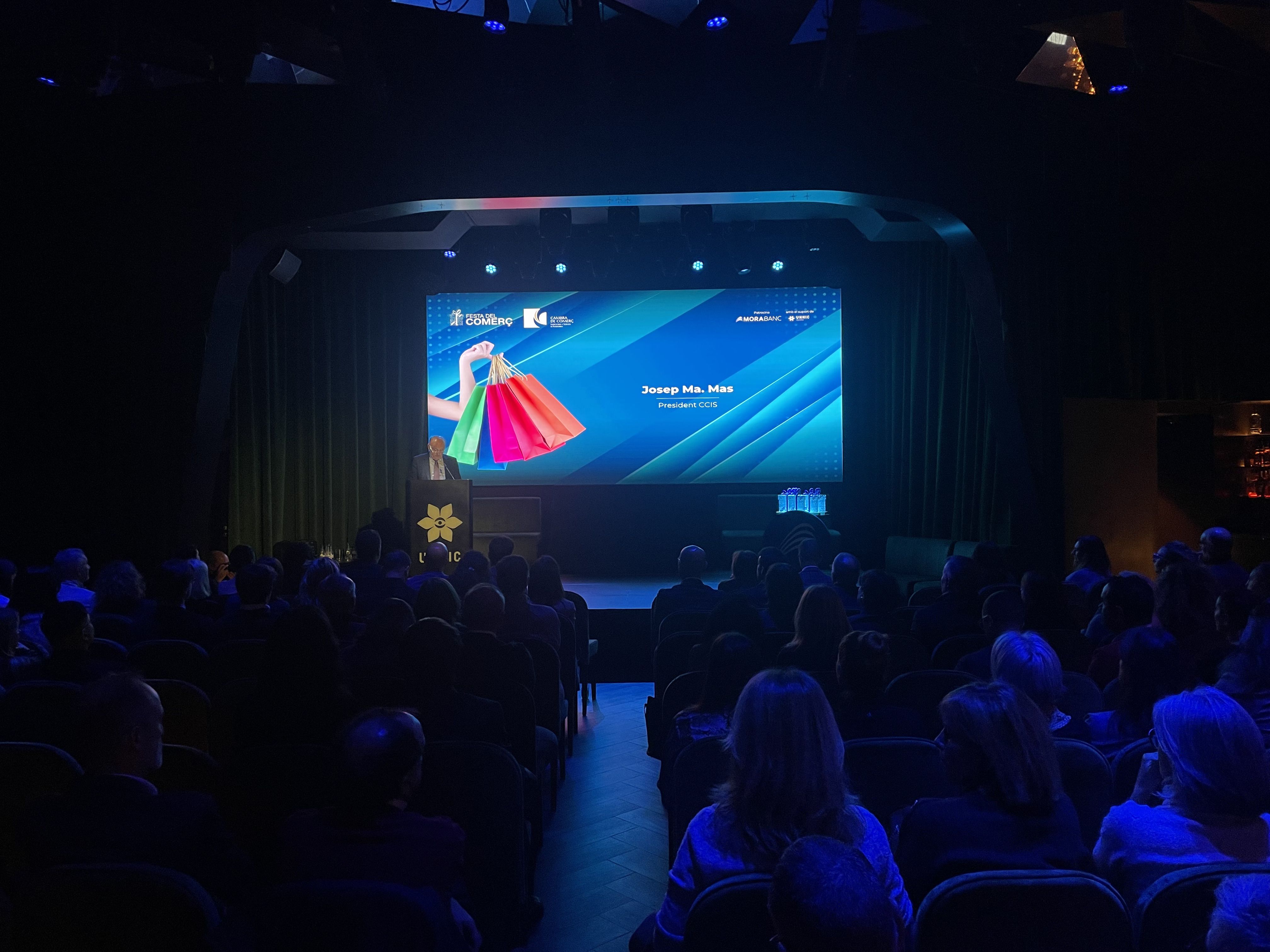 Josep Maria Mas durant el seu discurs en la 3a edició de la Festa del Comerç.