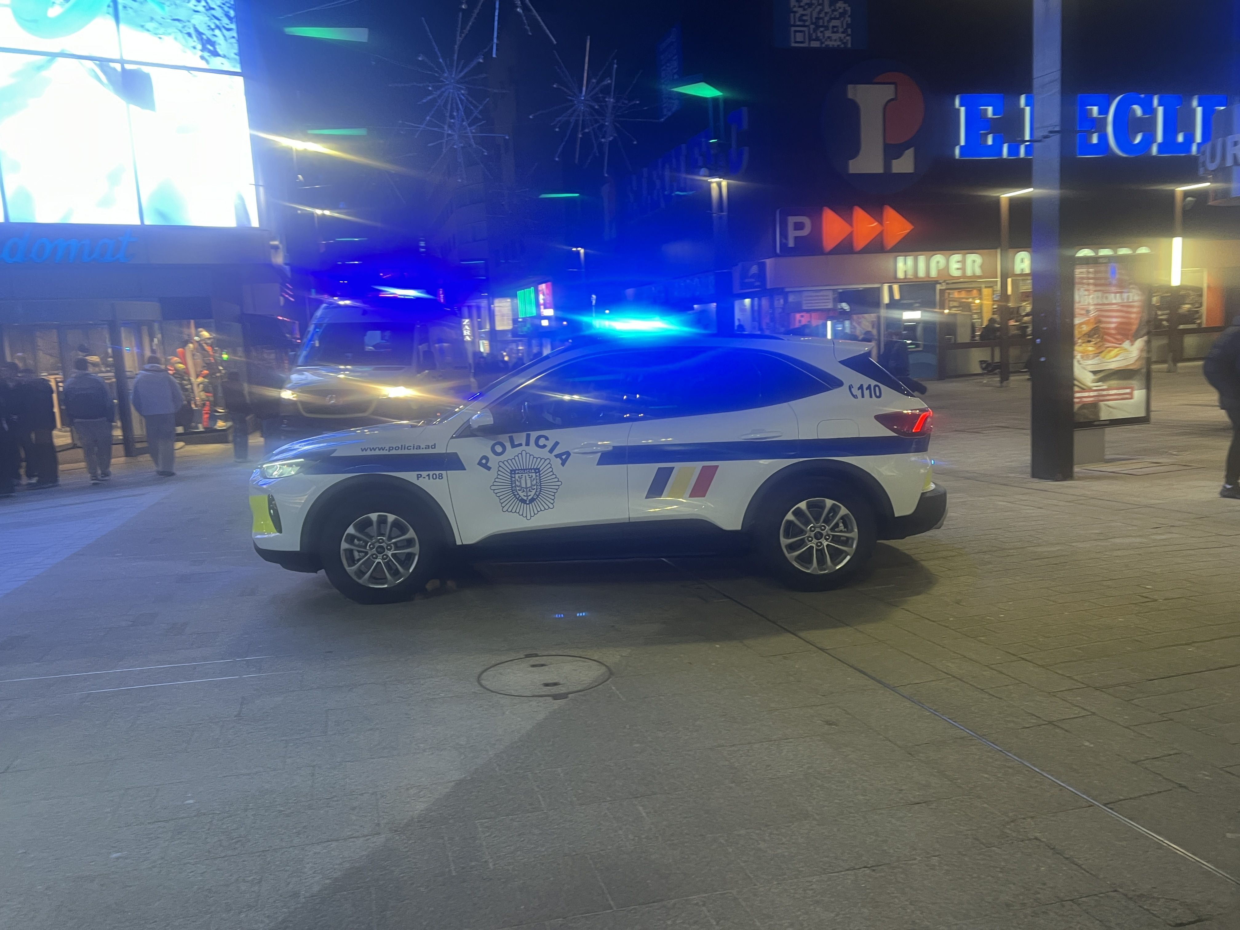 El vehicle policial que ha intervingut en el furt de mercaderia. El vehicle policial que ha intervingut en el furt de mercaderia.